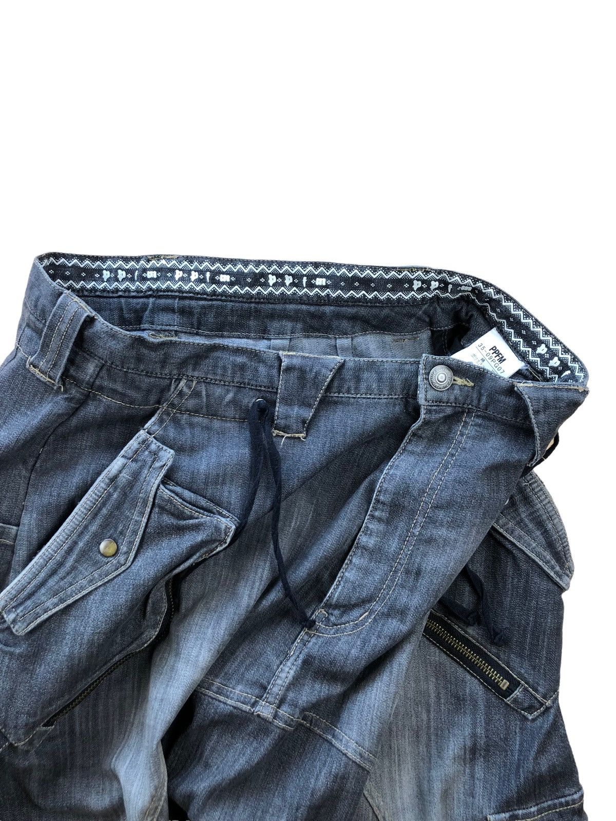 PPFM 2000s PPFM Multipocket Faded Denim Cargo Pant Size US 32 / EU 48 - 16 Thumbnail