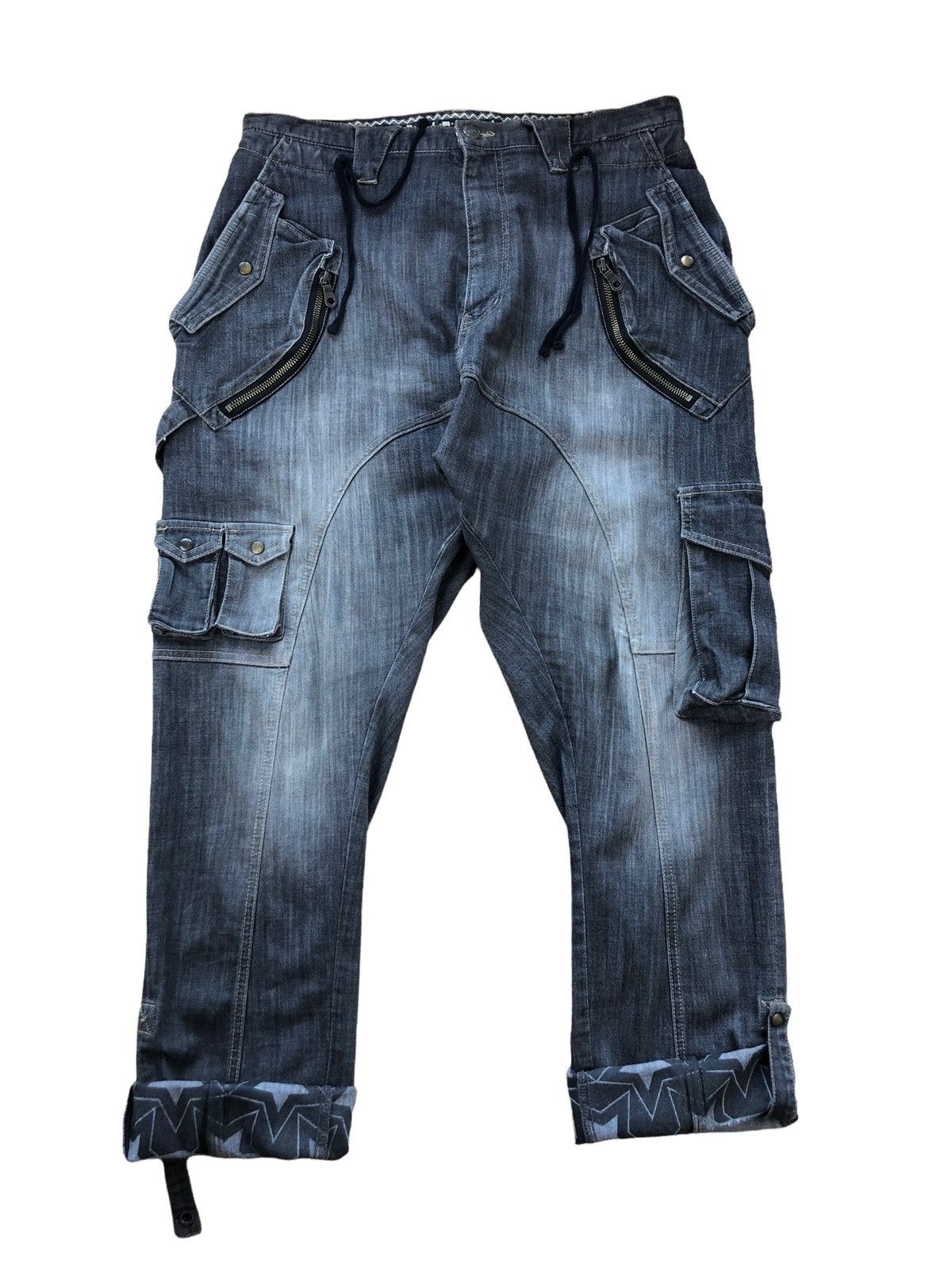 PPFM 2000s PPFM Multipocket Faded Denim Cargo Pant Size US 32 / EU 48 - 3 Thumbnail