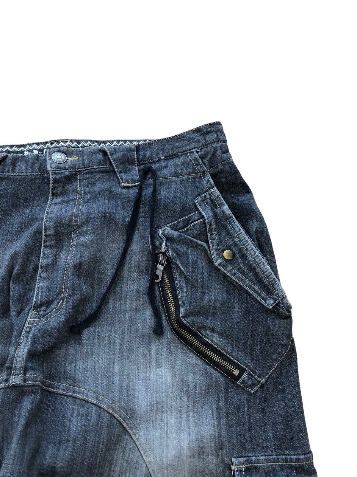 PPFM 2000s PPFM Multipocket Faded Denim Cargo Pant Size US 32 / EU 48 - 6 Thumbnail
