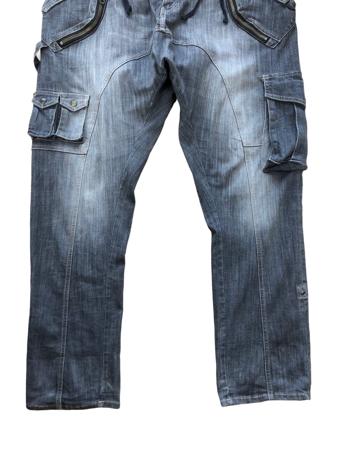 PPFM 2000s PPFM Multipocket Faded Denim Cargo Pant Size US 32 / EU 48 - 8 Thumbnail