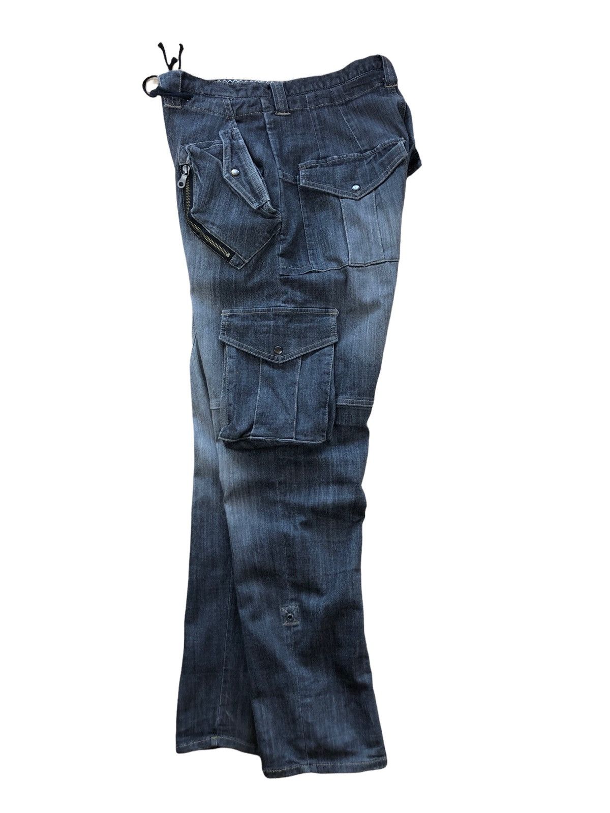 PPFM 2000s PPFM Multipocket Faded Denim Cargo Pant Size US 32 / EU 48 - 4 Thumbnail