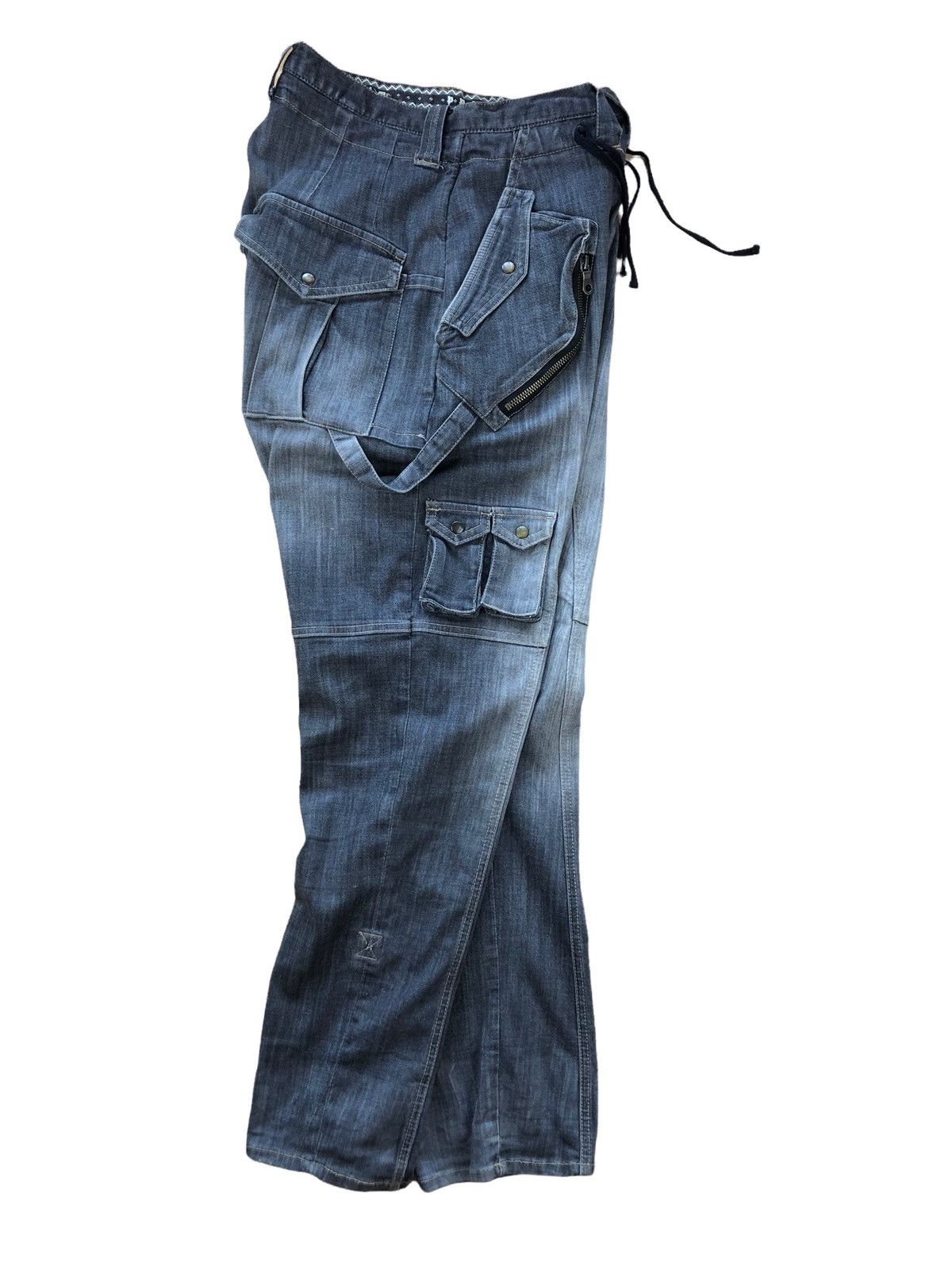 PPFM 2000s PPFM Multipocket Faded Denim Cargo Pant Size US 32 / EU 48 - 13 Thumbnail