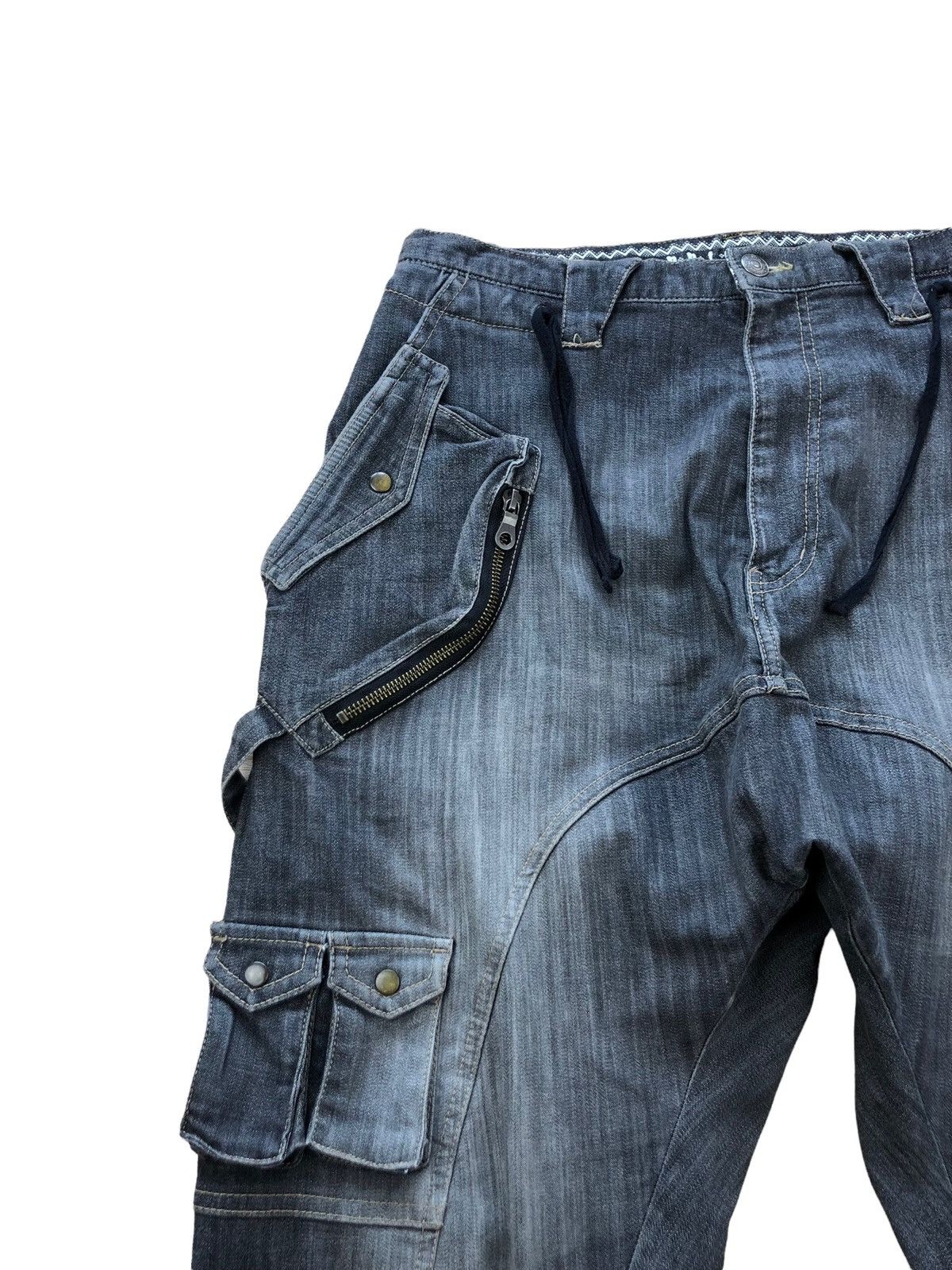 PPFM 2000s PPFM Multipocket Faded Denim Cargo Pant Size US 32 / EU 48 - 7 Thumbnail