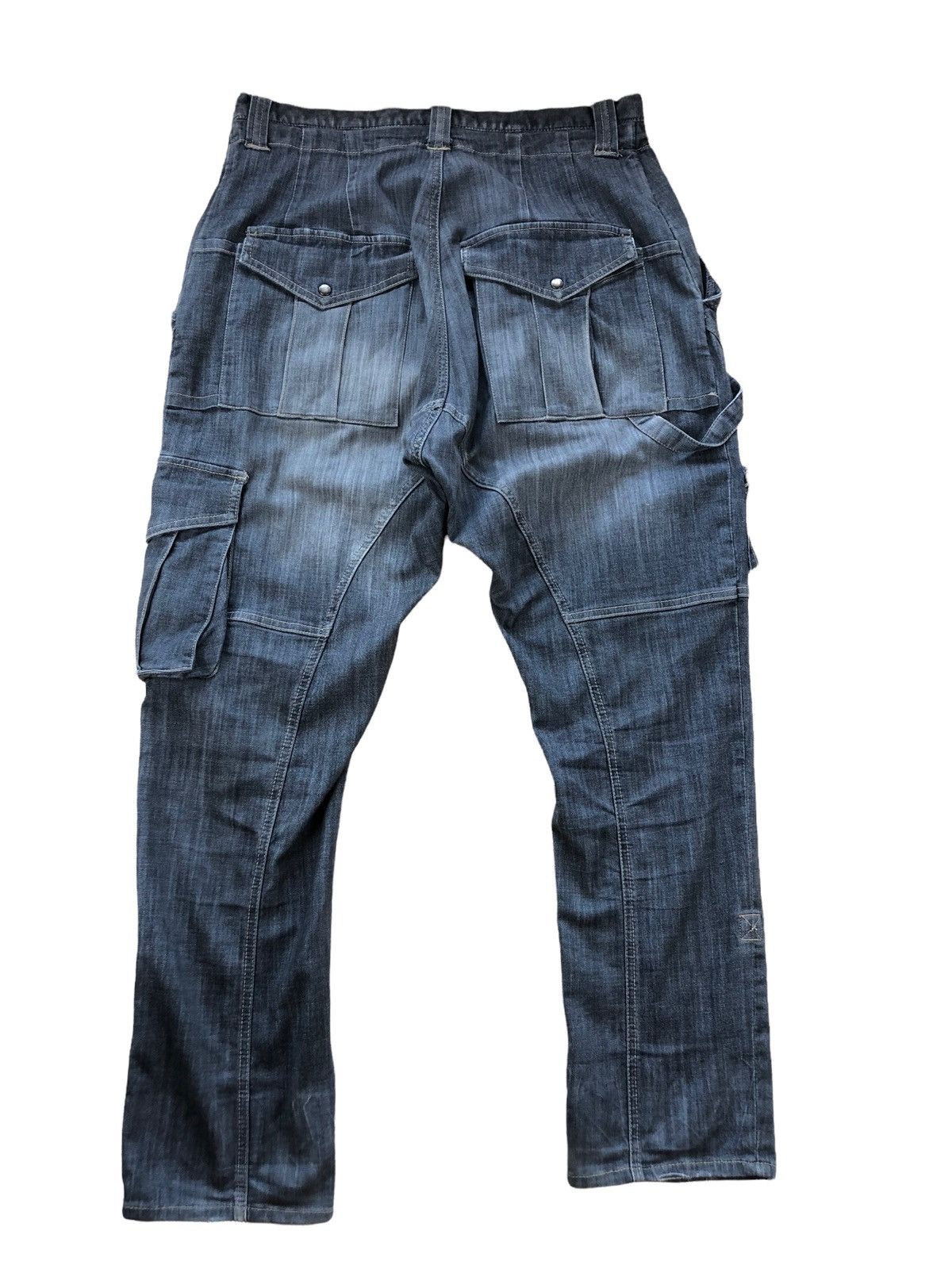 PPFM 2000s PPFM Multipocket Faded Denim Cargo Pant Size US 32 / EU 48 - 2 Thumbnail