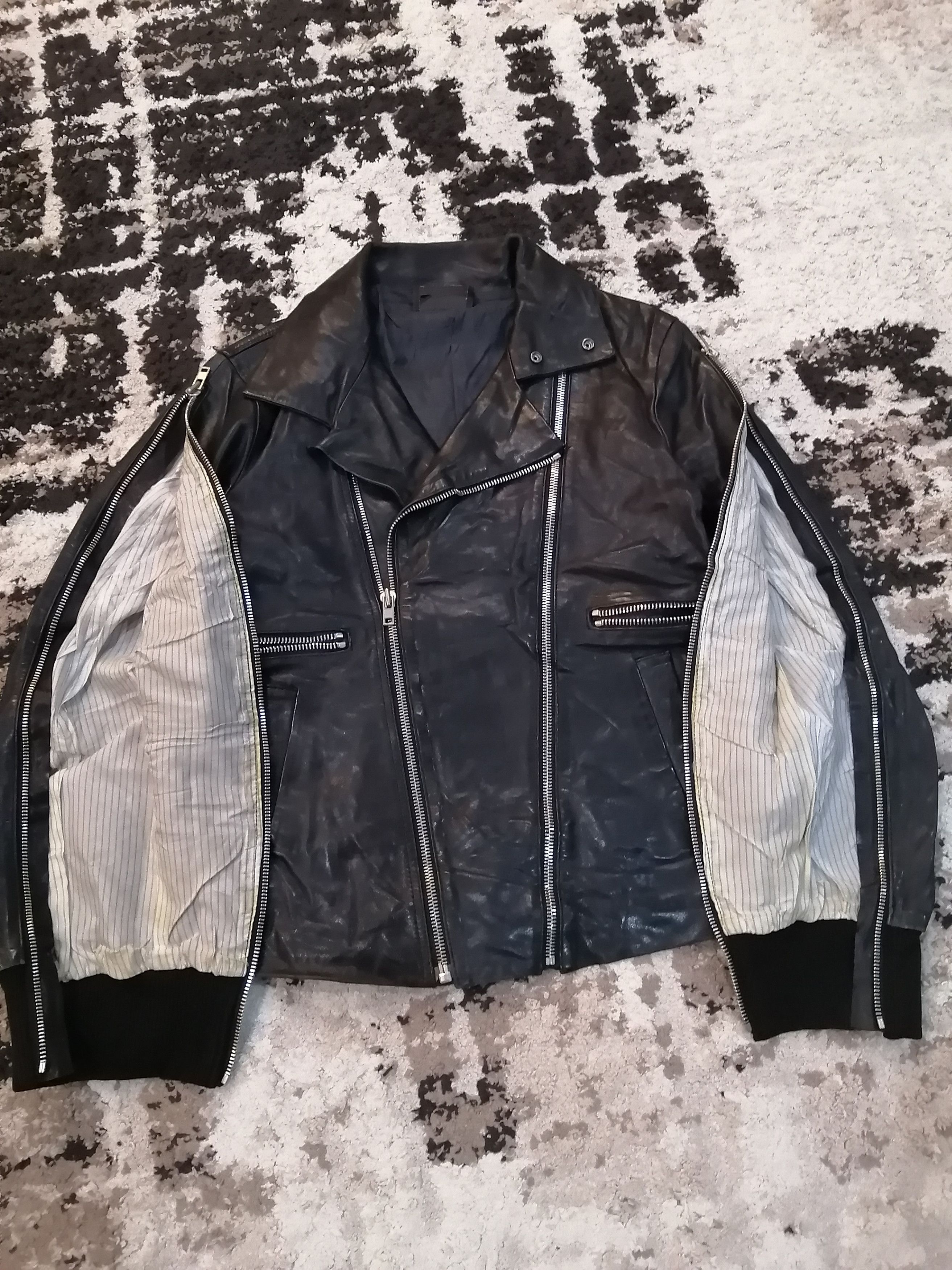 Rare Diesel Black Gold Rider Lamb Leather Jacket