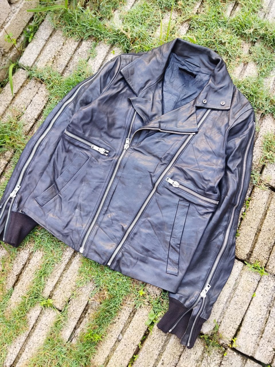 Diesel Black Gold Diesel Black Gold Rider Lamb Leather Jacket - Size 48 Size US M / EU 48-50 / 2 - 2 Thumbnail