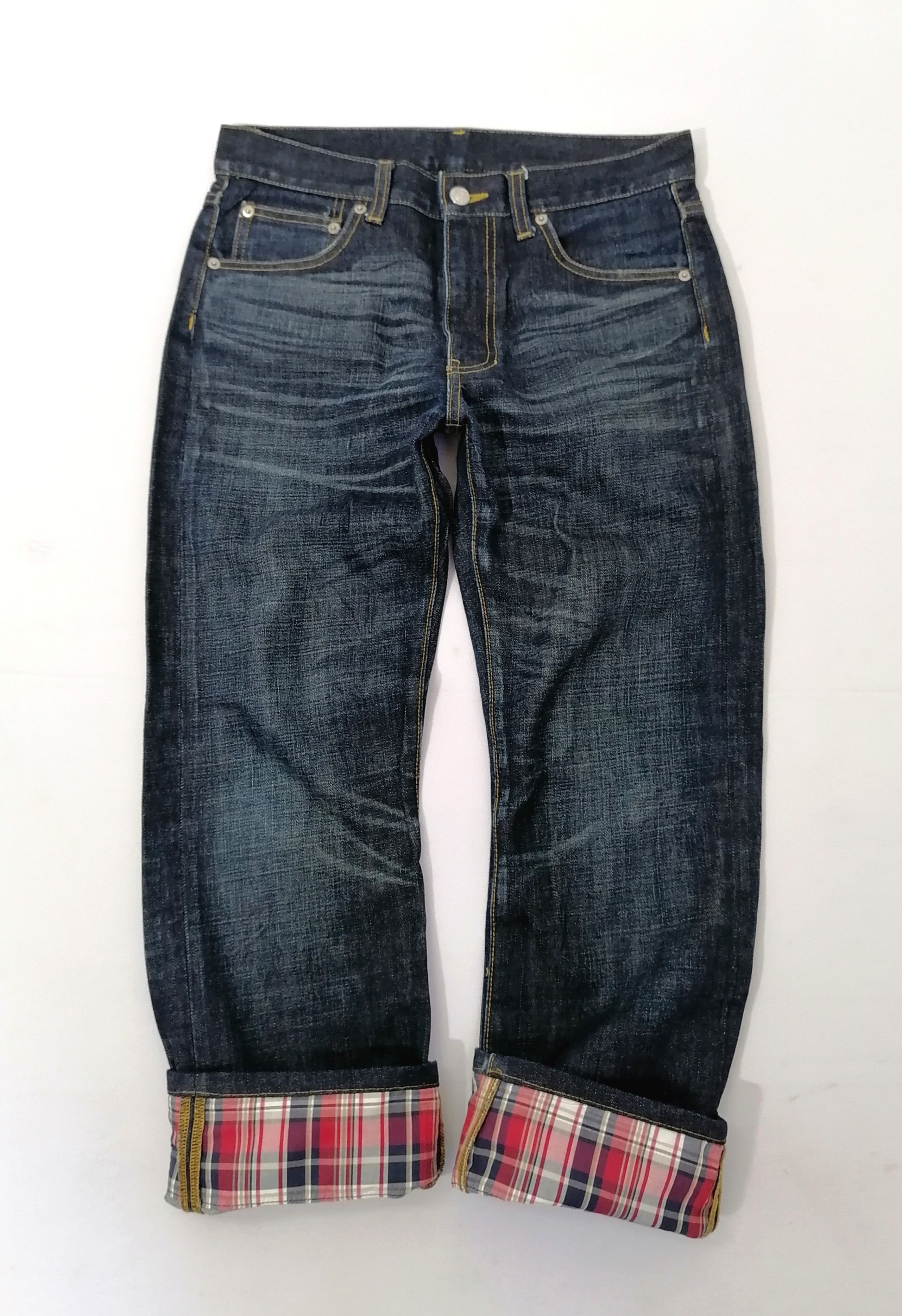Designer × Takeo Kikuchi Takeo Kikuchi Nova Check Denim Jeans Size US 32 / EU 48 - 1 Thumbnail