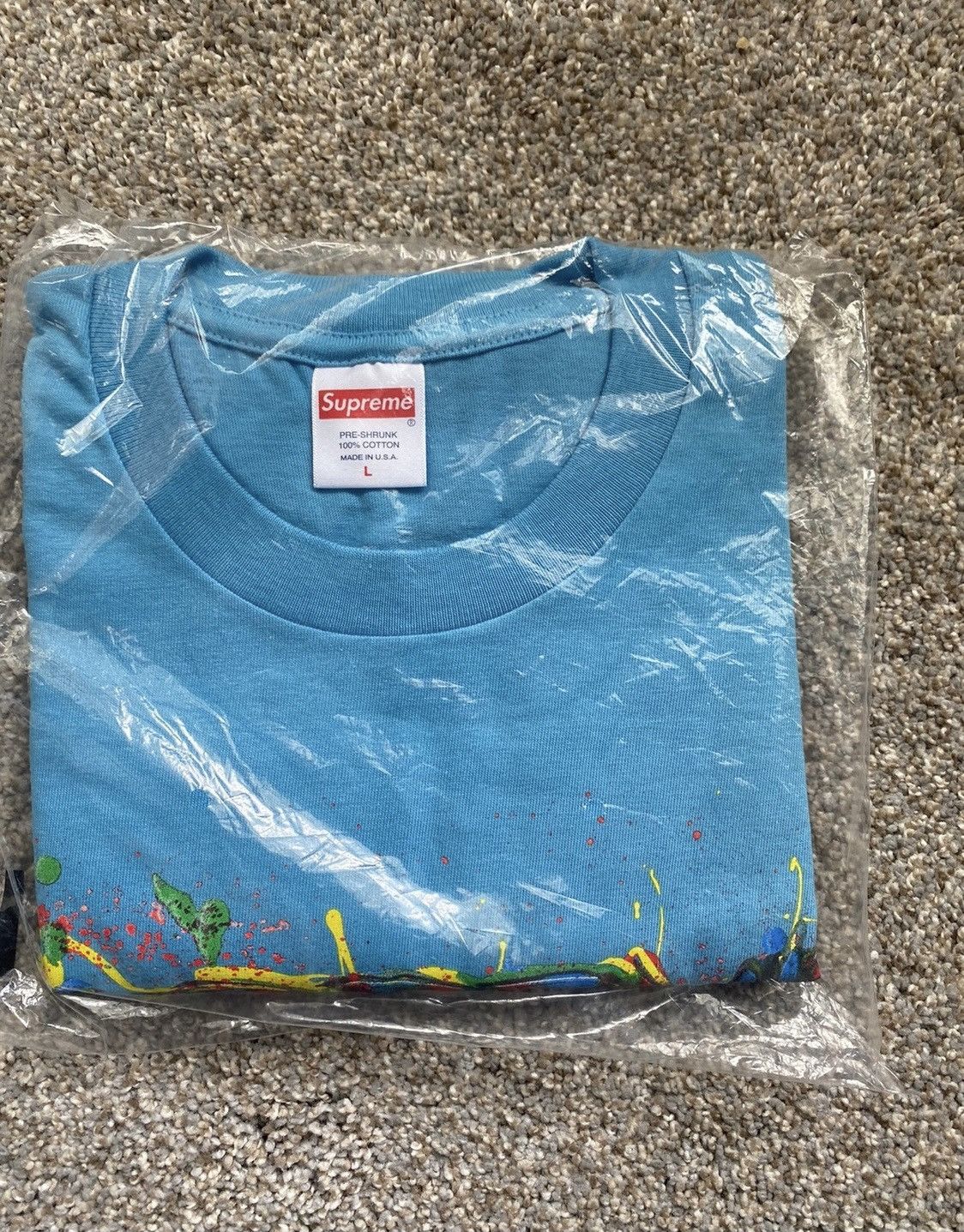 Supreme Supreme Paint Logo Tee Light Slate sz L Size US L / EU 52-54 / 3 - 2 Thumbnail