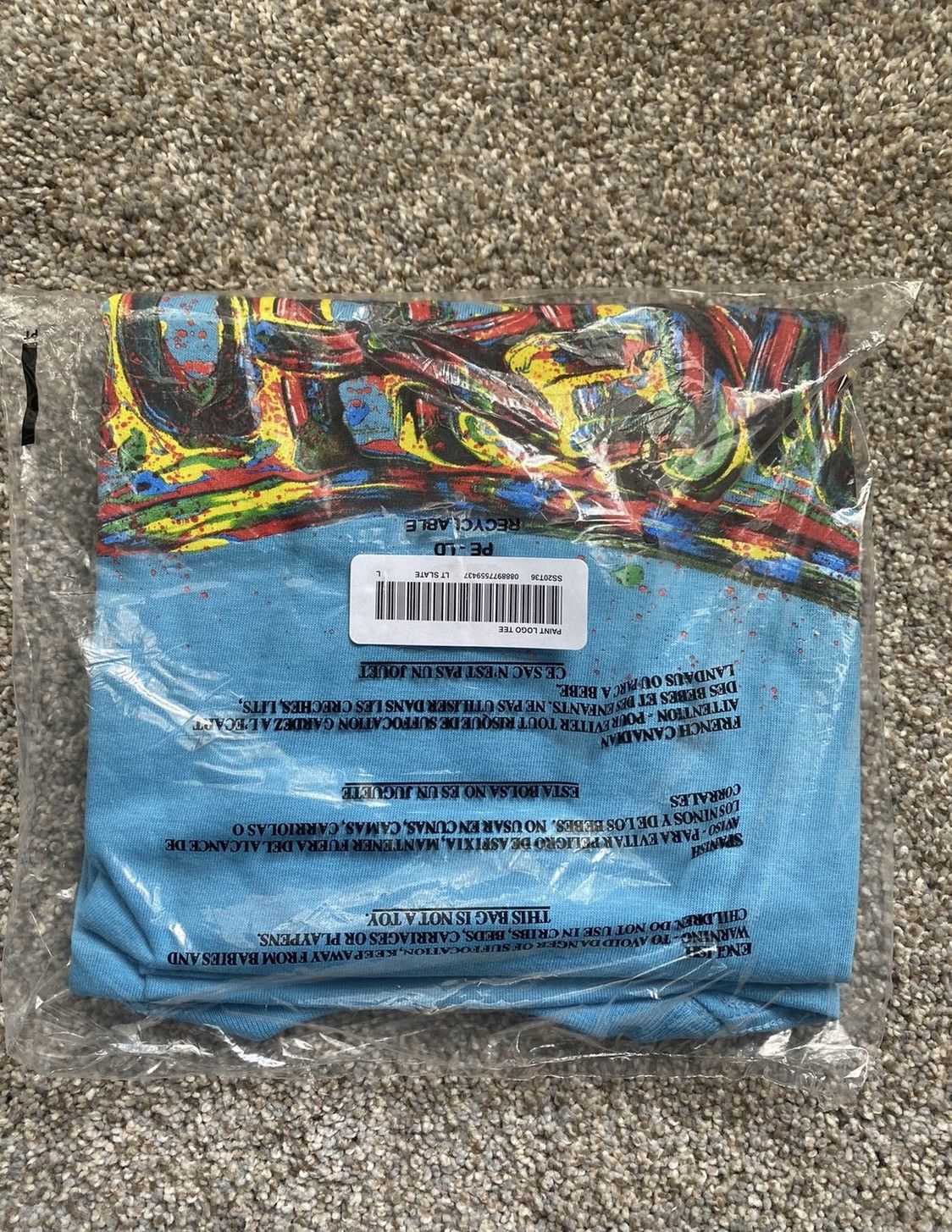 Supreme Supreme Paint Logo Tee Light Slate sz L Size US L / EU 52-54 / 3 - 3 Thumbnail