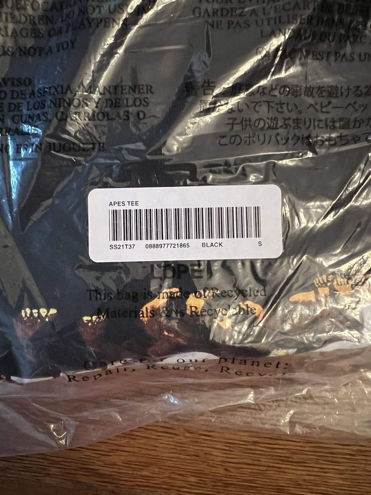 Supreme Supreme Apes Tee Black sz S Size US S / EU 44-46 / 1 - 2 Thumbnail