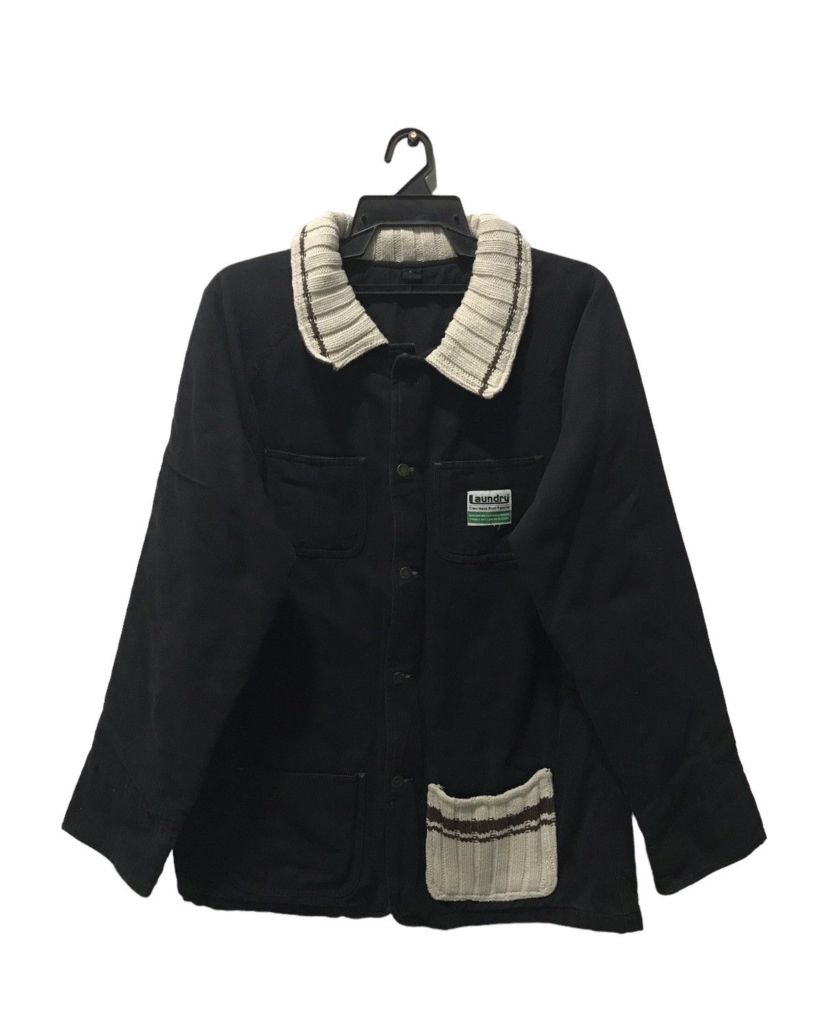 image of Cold Laundry Laundry Crew Neck Print T-Shirt Jacket in Black, Men's (Size Large)
