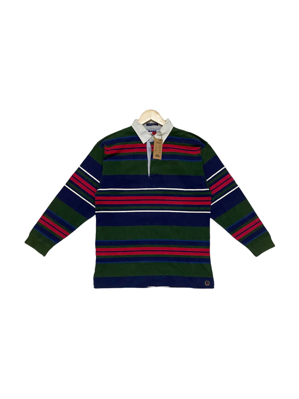 Vintage Tommy Hilfiger Long Sleeve Stripe Polo
