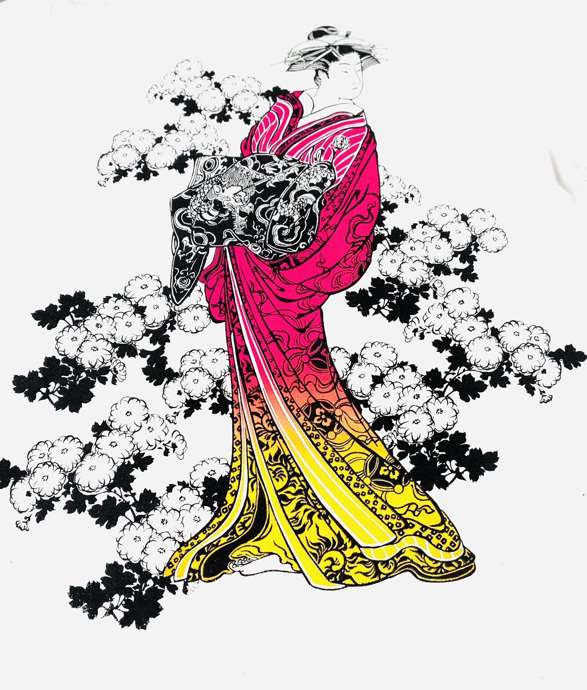 Japanese Brand × Vintage Rare Design Vintage Brand Sukajan Geisha T-shirt 1990s Size US M / EU 48-50 / 2 - 5 Thumbnail