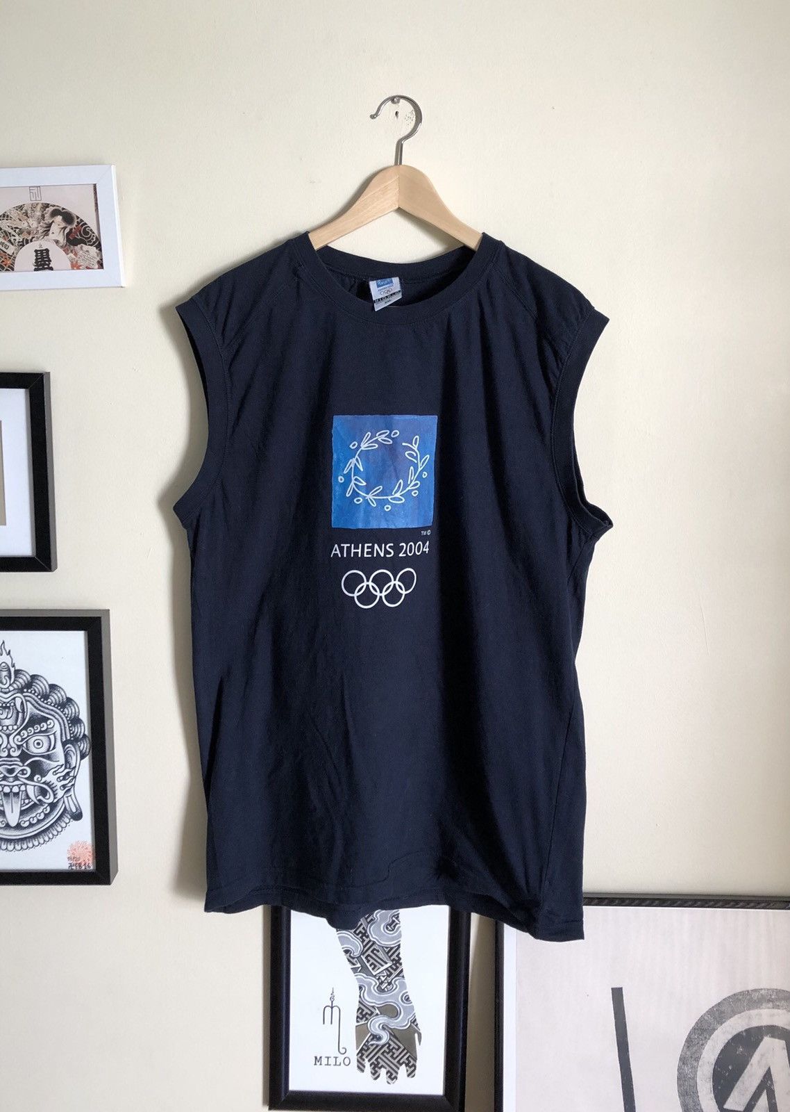 Vintage Official 2004 Athens Olympic Games navy tank top Size US XXL / EU 58 / 5 - 1 Thumbnail