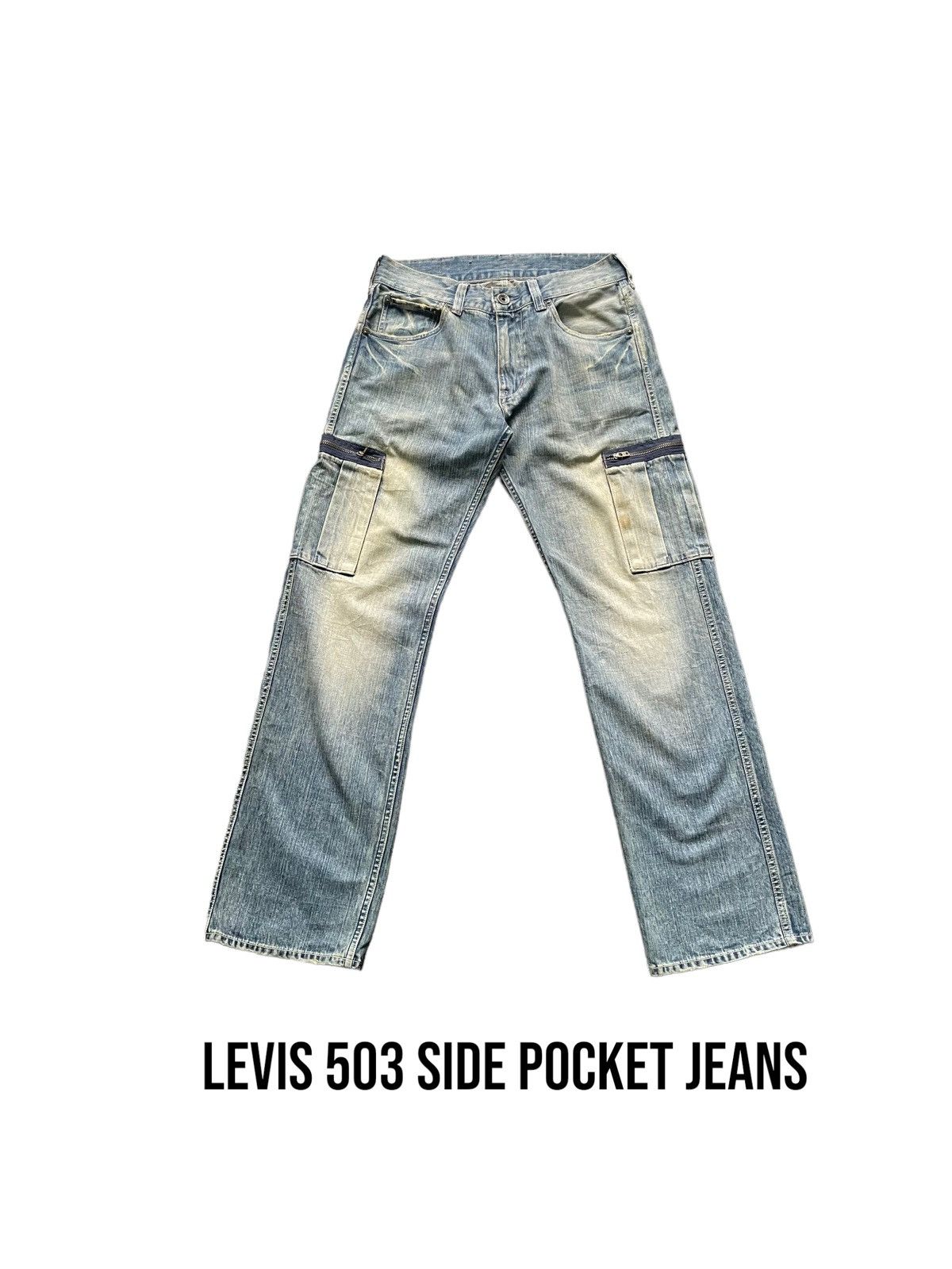 image of Levis 503 Side Pocket Jeans in Blue, Men's (Size 32)