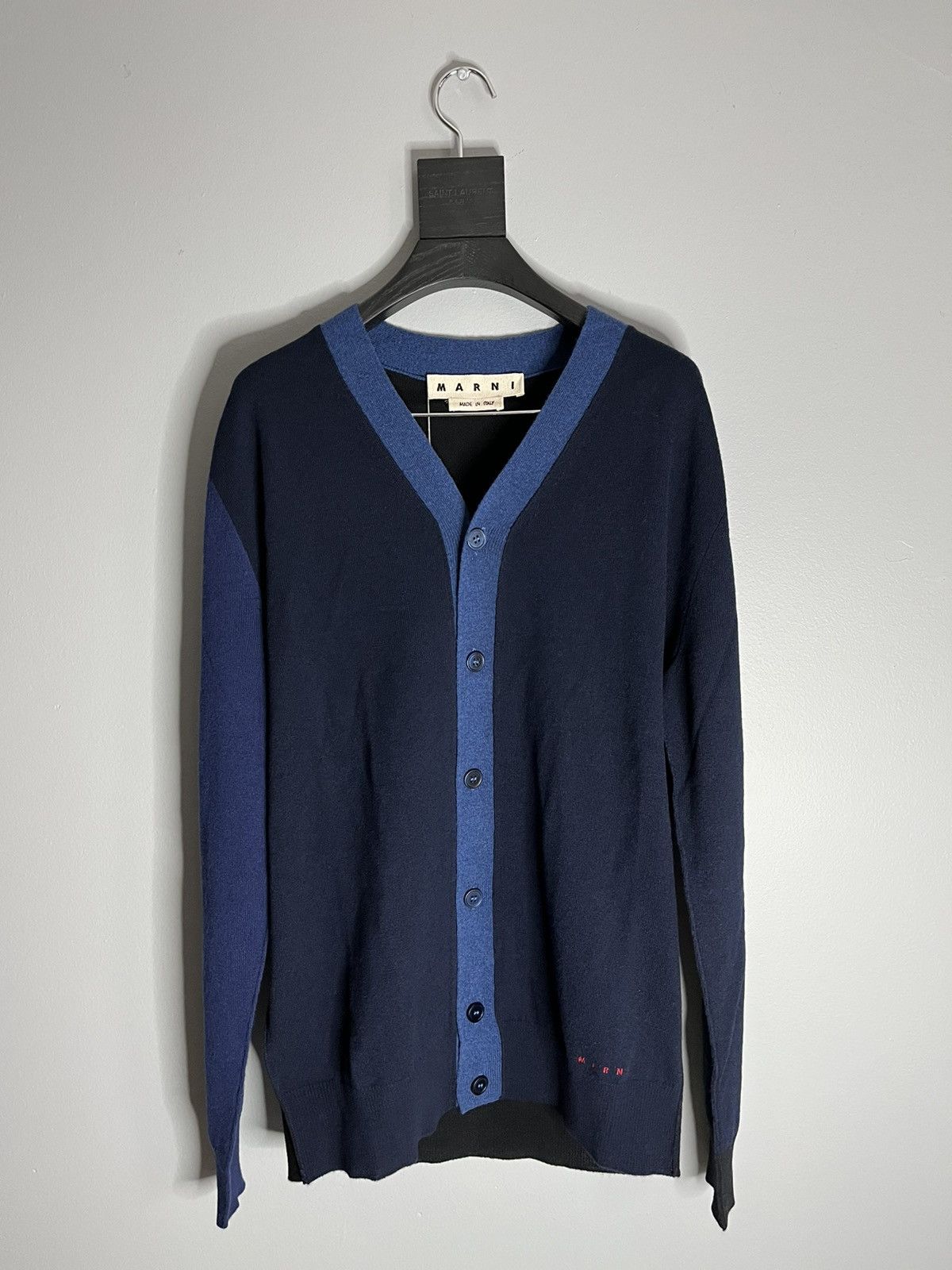Marni Colorblocked Wool Cardigan Sweater
