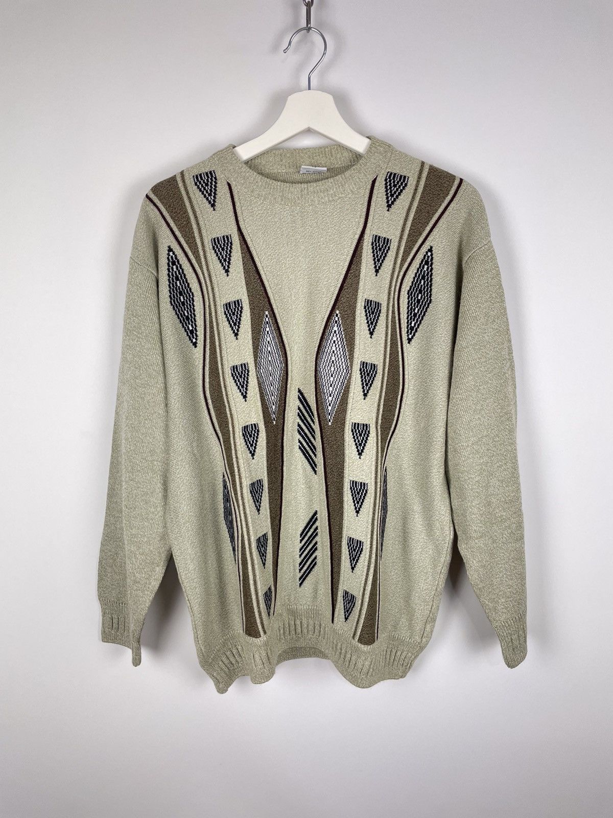 Japanese Brand Vintage New Tex 3D Knit Ornament Style Sweater Pullover Size US XL / EU 56 / 4 - 1 Thumbnail