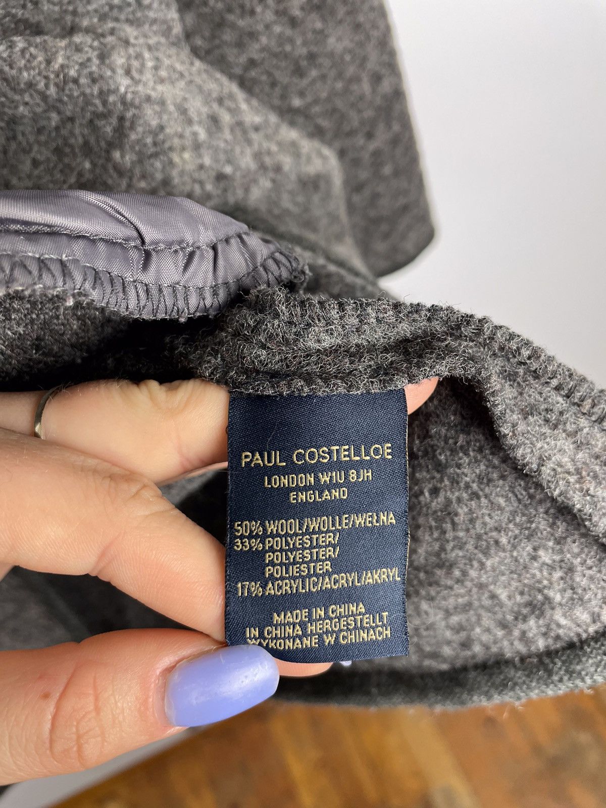 Japanese Brand Paul Costelloe London Gray Wool Light Coat size M Size M / US 6-8 / IT 42-44 - 6 Thumbnail
