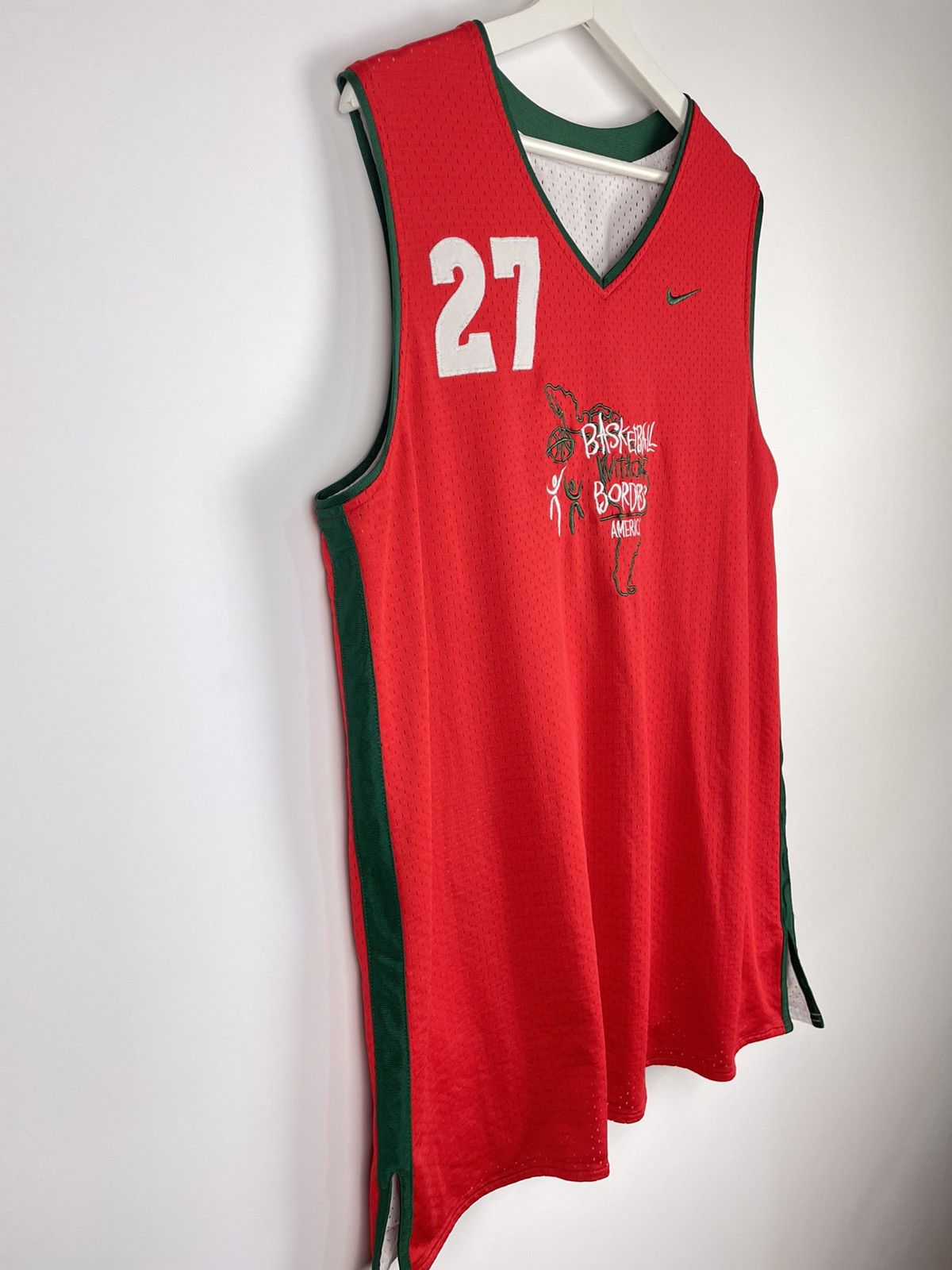 Nike Vintage Nike 27 Basketball Without Borders Red Jersey Size US XL / EU 56 / 4 - 4 Thumbnail