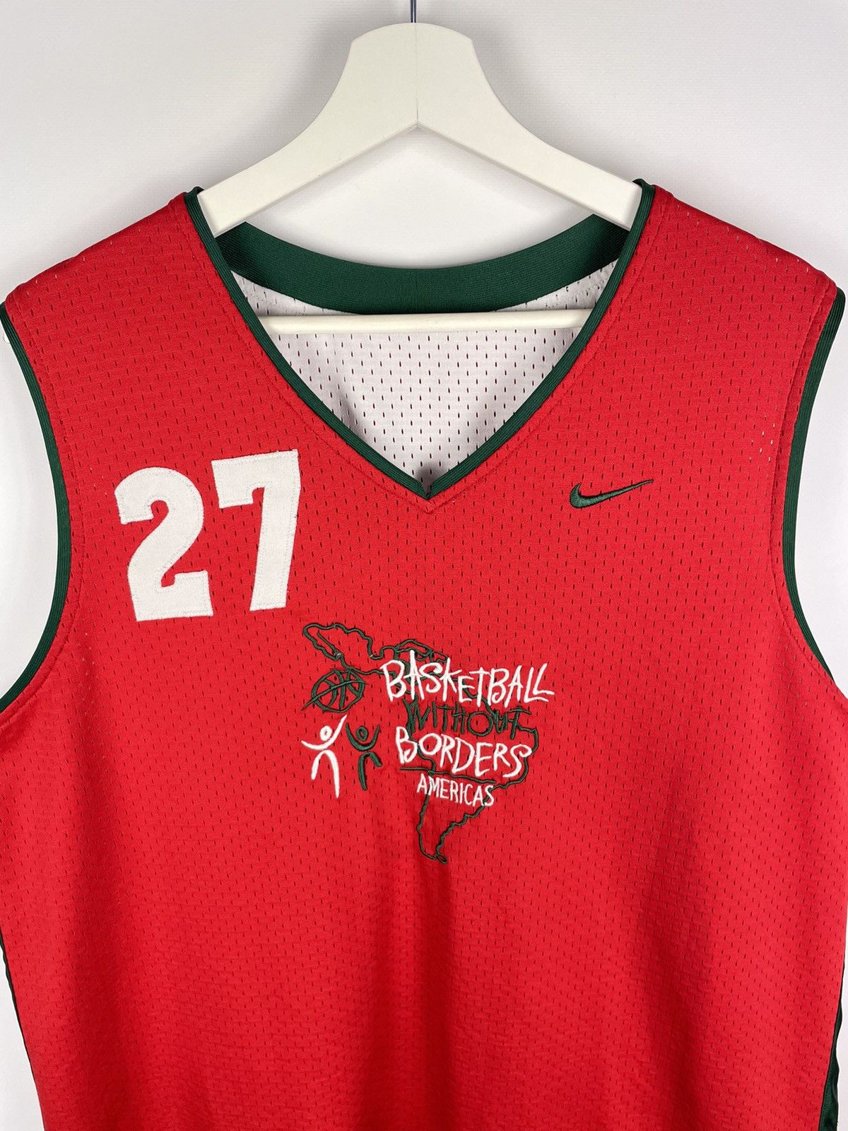 Nike Vintage Nike 27 Basketball Without Borders Red Jersey Size US XL / EU 56 / 4 - 3 Thumbnail