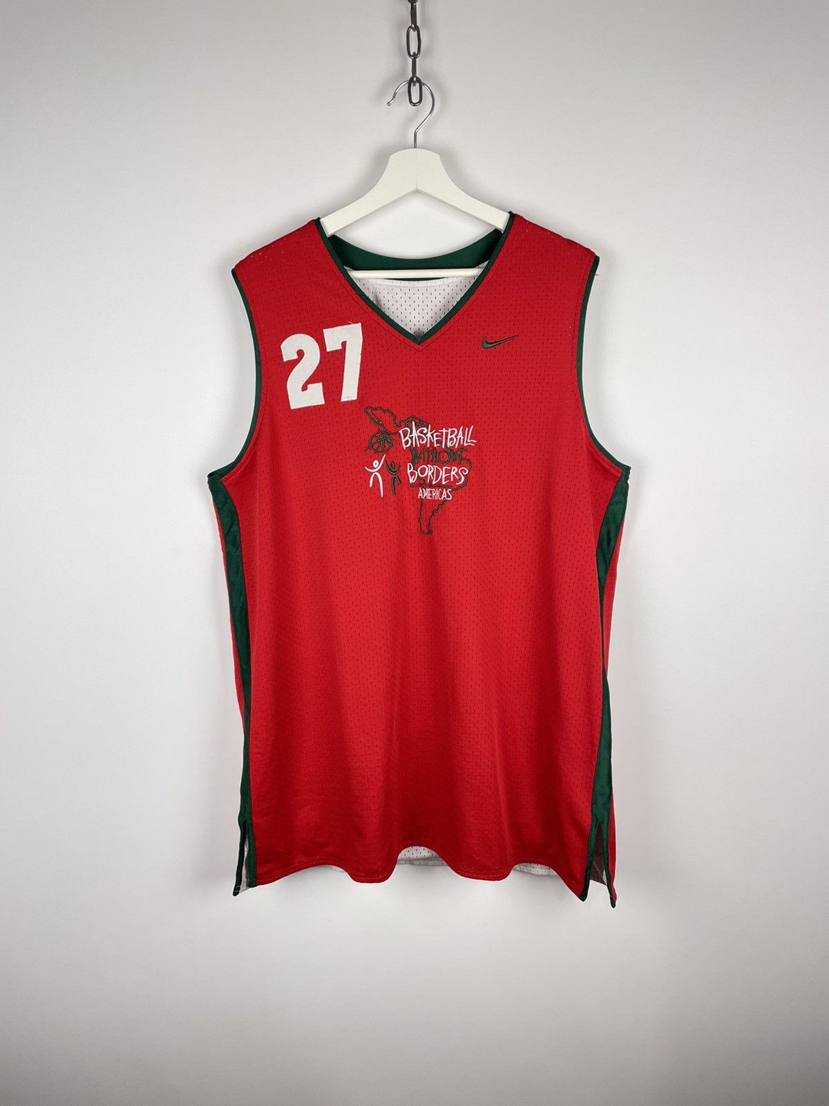 Nike Vintage Nike 27 Basketball Without Borders Red Jersey Size US XL / EU 56 / 4 - 1 Thumbnail