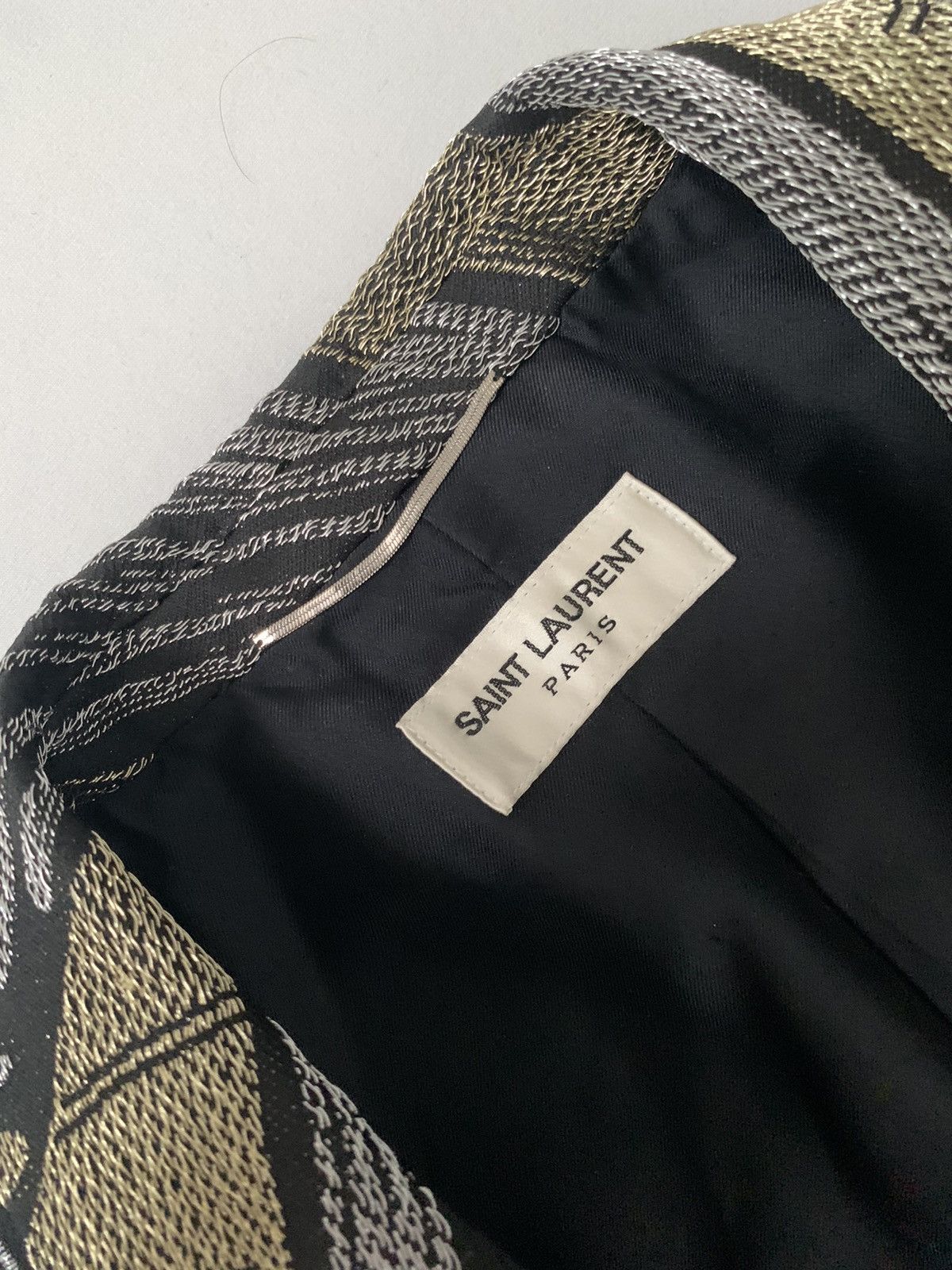 Hedi Slimane × Saint Laurent Paris FW2014 1/1 Sample Geometric Metal Embroidered Tuxedo Size US L / EU 52-54 / 3 - 6 Thumbnail