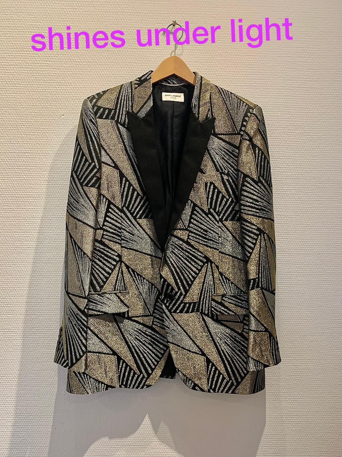 Hedi Slimane × Saint Laurent Paris FW2014 1/1 Sample Geometric Metal Embroidered Tuxedo Size US L / EU 52-54 / 3 - 10 Thumbnail
