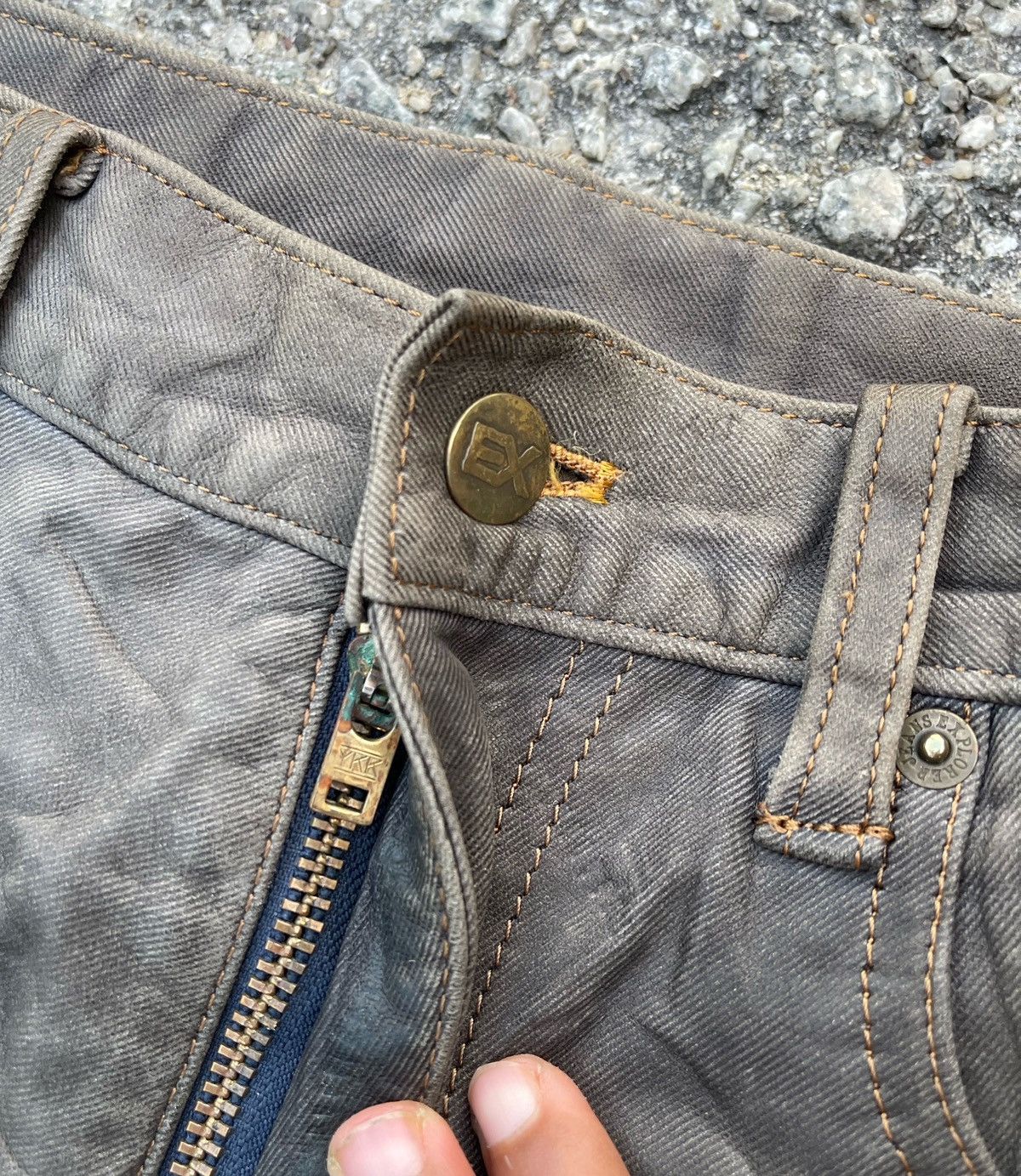 Japanese Brand 🔥Vintage Explorer Jeans Japan Custom Punk Leather Pants Size US 33 - 7 Thumbnail