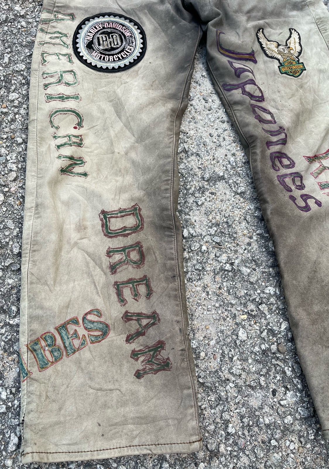 Japanese Brand 🔥Vintage Explorer Jeans Japan Custom Punk Leather Pants Size US 33 - 6 Thumbnail