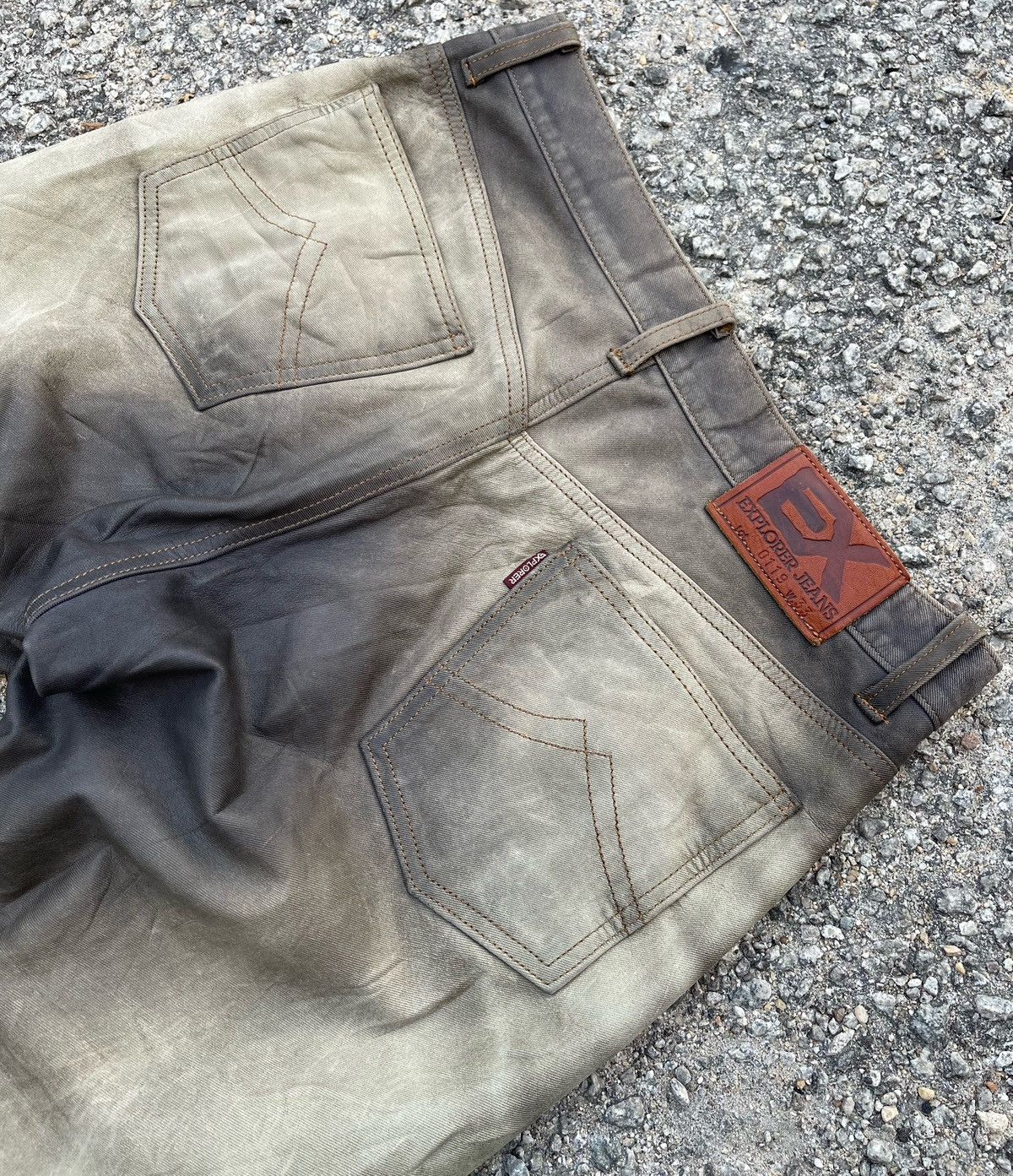 Japanese Brand 🔥Vintage Explorer Jeans Japan Custom Punk Leather Pants Size US 33 - 11 Thumbnail