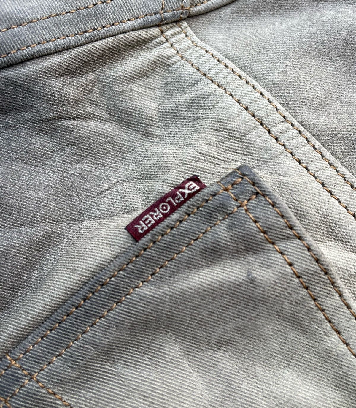 Japanese Brand 🔥Vintage Explorer Jeans Japan Custom Punk Leather Pants Size US 33 - 13 Thumbnail