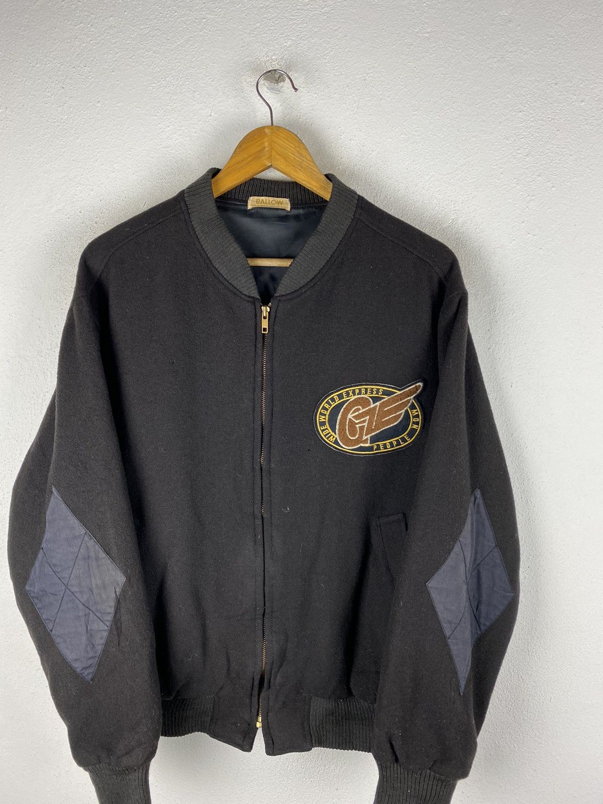 Vintage BALLOW VINTAGE BOMBER JACKET WIDE WORLD EXPRESS WOOL FABRIC Size US L / EU 52-54 / 3 - 4 Thumbnail