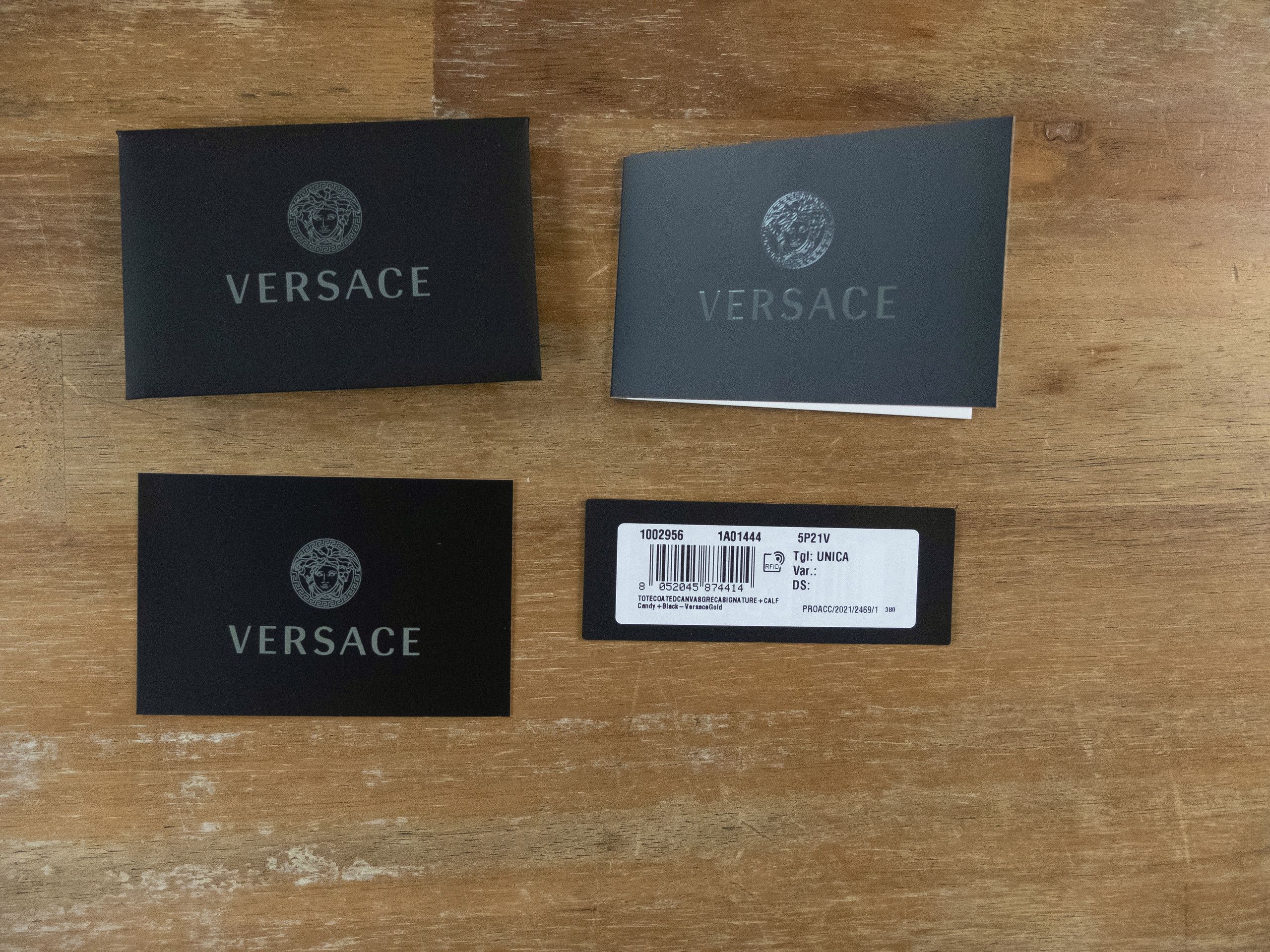 Versace VERSACE La Greca signature logo canvas pink black tote bag Size ONE SIZE - 7 Thumbnail