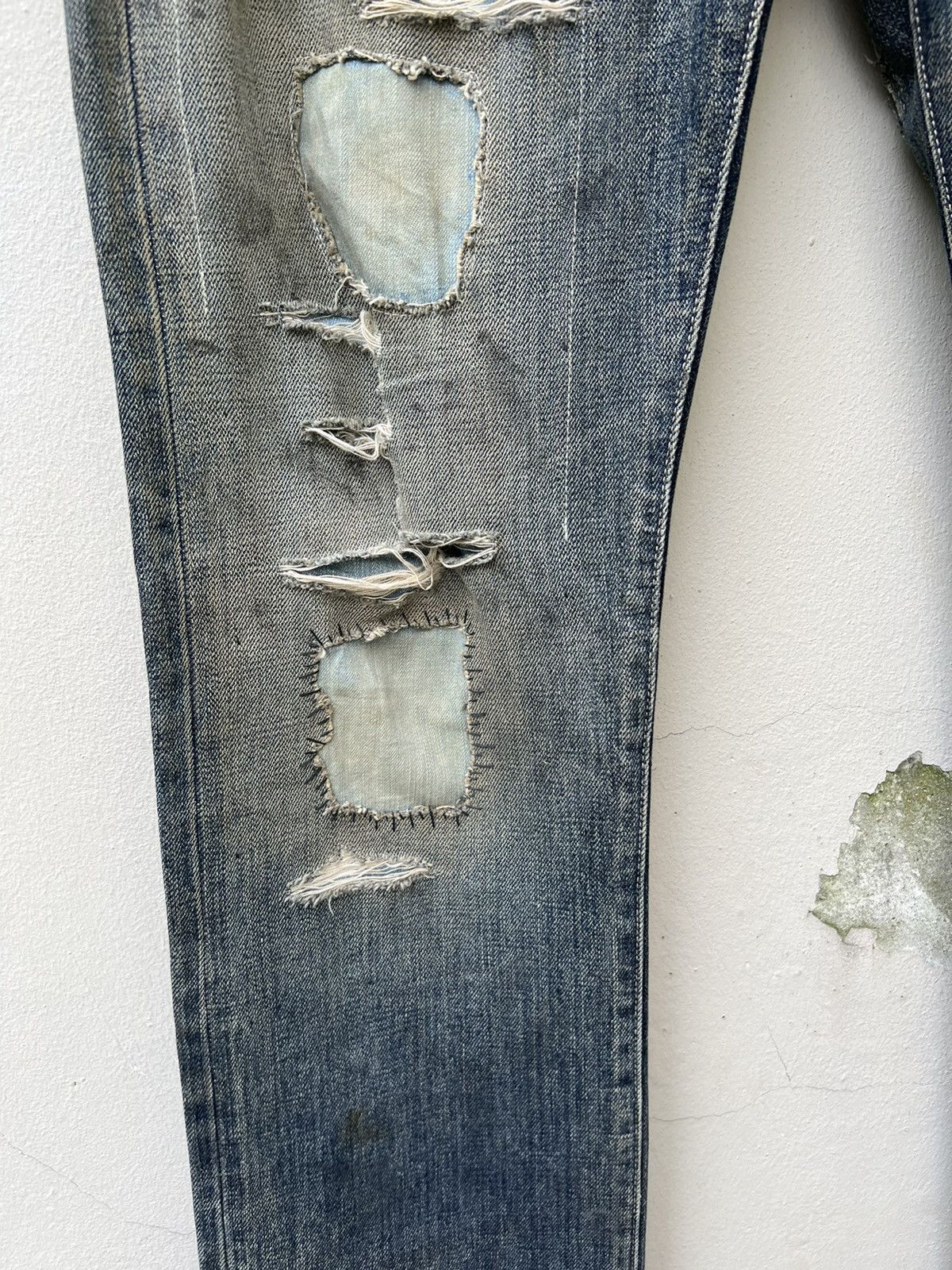 Neighborhood Neighborhood Ripped Patchwork Sashiko Denim Selvedge Jeans Size US 31 - 6 Thumbnail