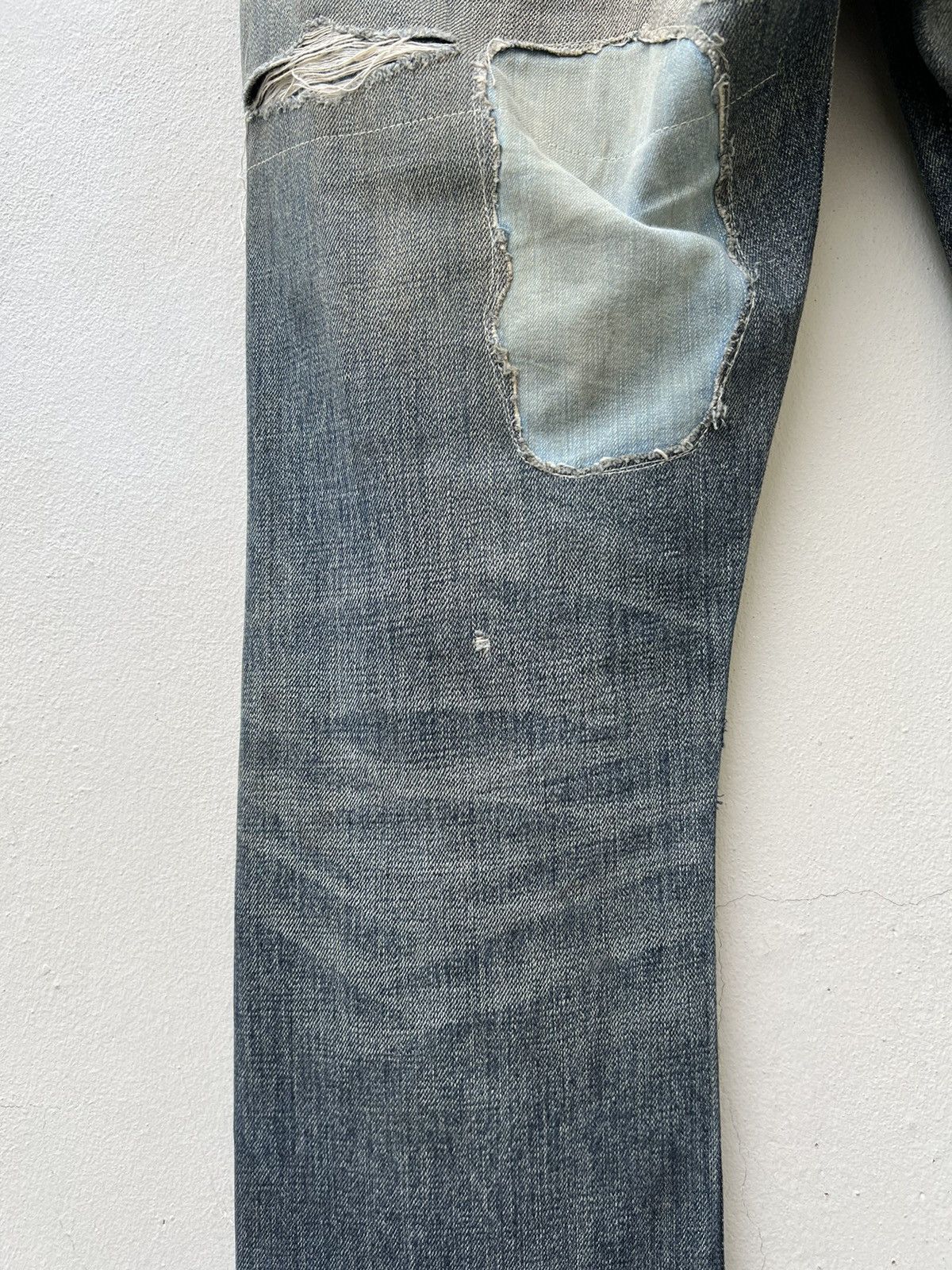 Neighborhood Neighborhood Ripped Patchwork Sashiko Denim Selvedge Jeans Size US 31 - 14 Thumbnail