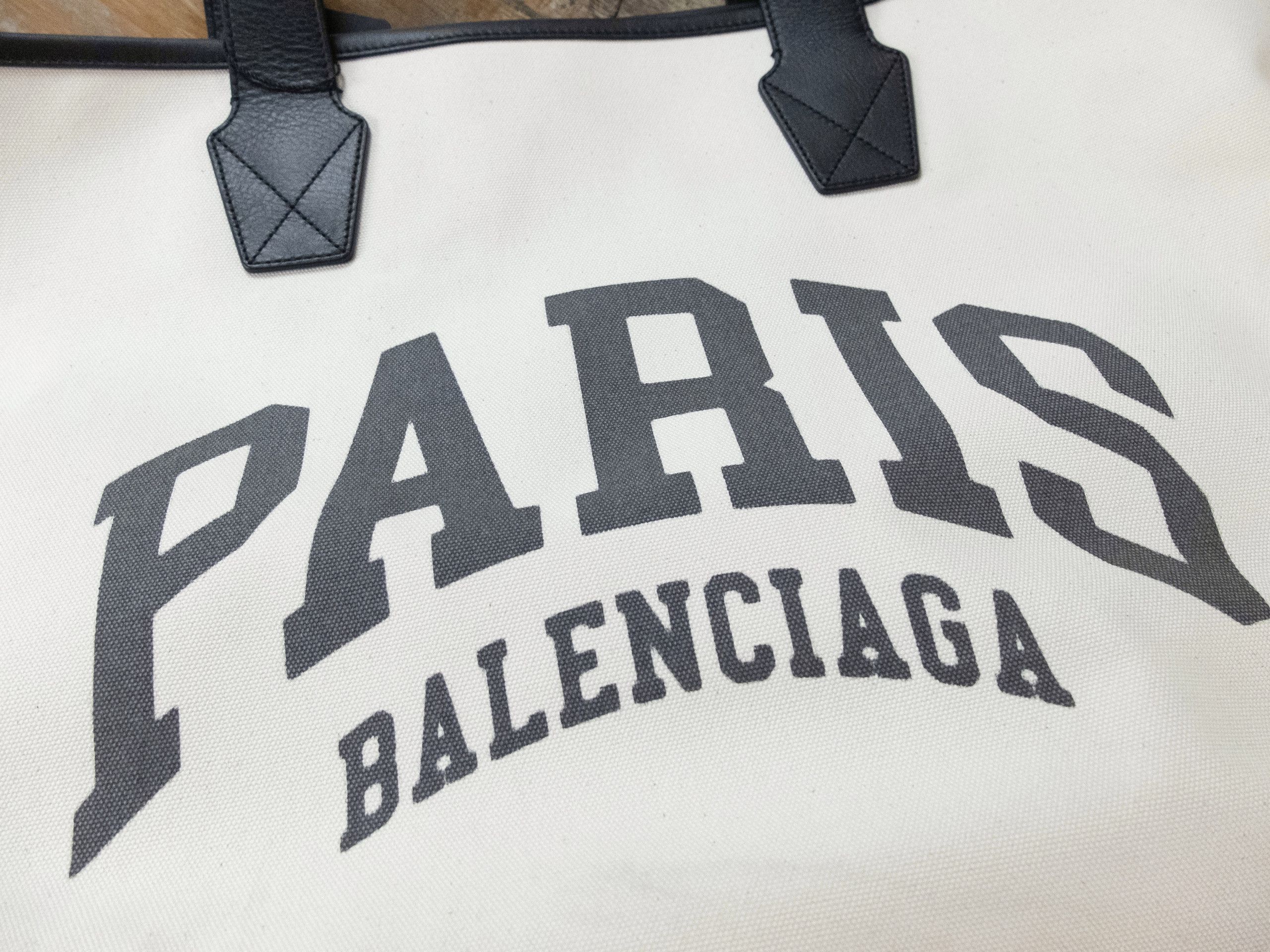 Balenciaga BALENCIAGA Paris Cities canvas cream black tote shopper bag Size ONE SIZE - 4 Thumbnail