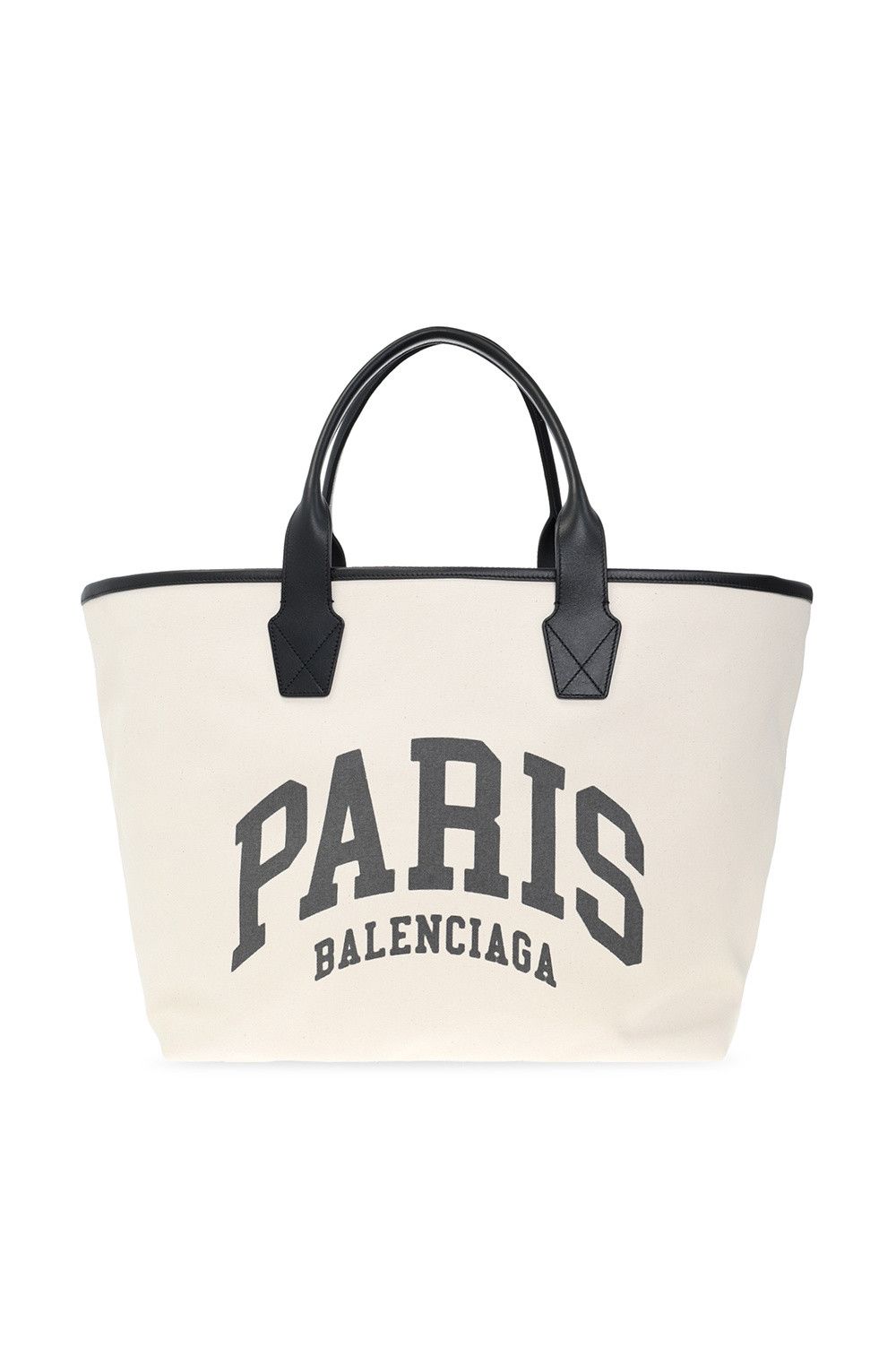 Balenciaga BALENCIAGA Paris Cities canvas cream black tote shopper bag Size ONE SIZE - 1 Thumbnail