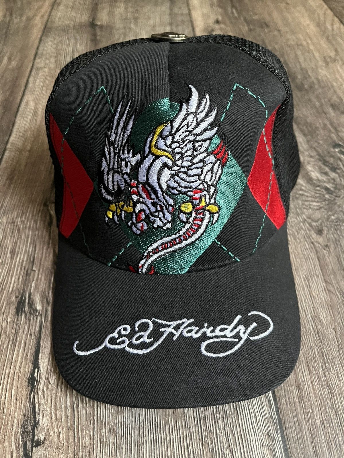 Christian Audigier Ed Hardy Vintage Dragon Logo y2k Style Cap Size ONE SIZE - 2 Thumbnail