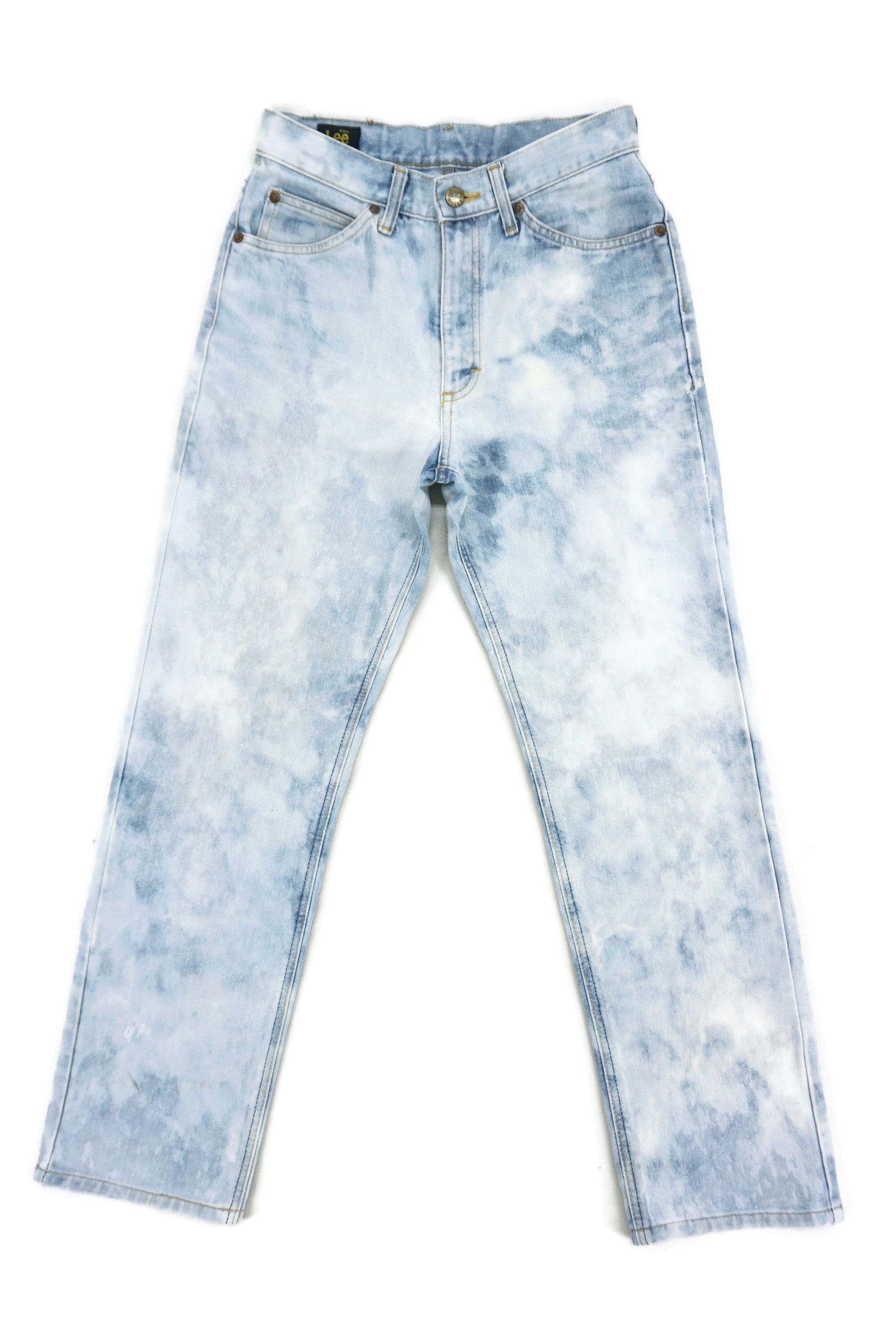 image of Lee x Rockers Acid Wash Jeans Riders Vintage New Age Cowboys Punk Pants in Blue, Men's (Size 28)