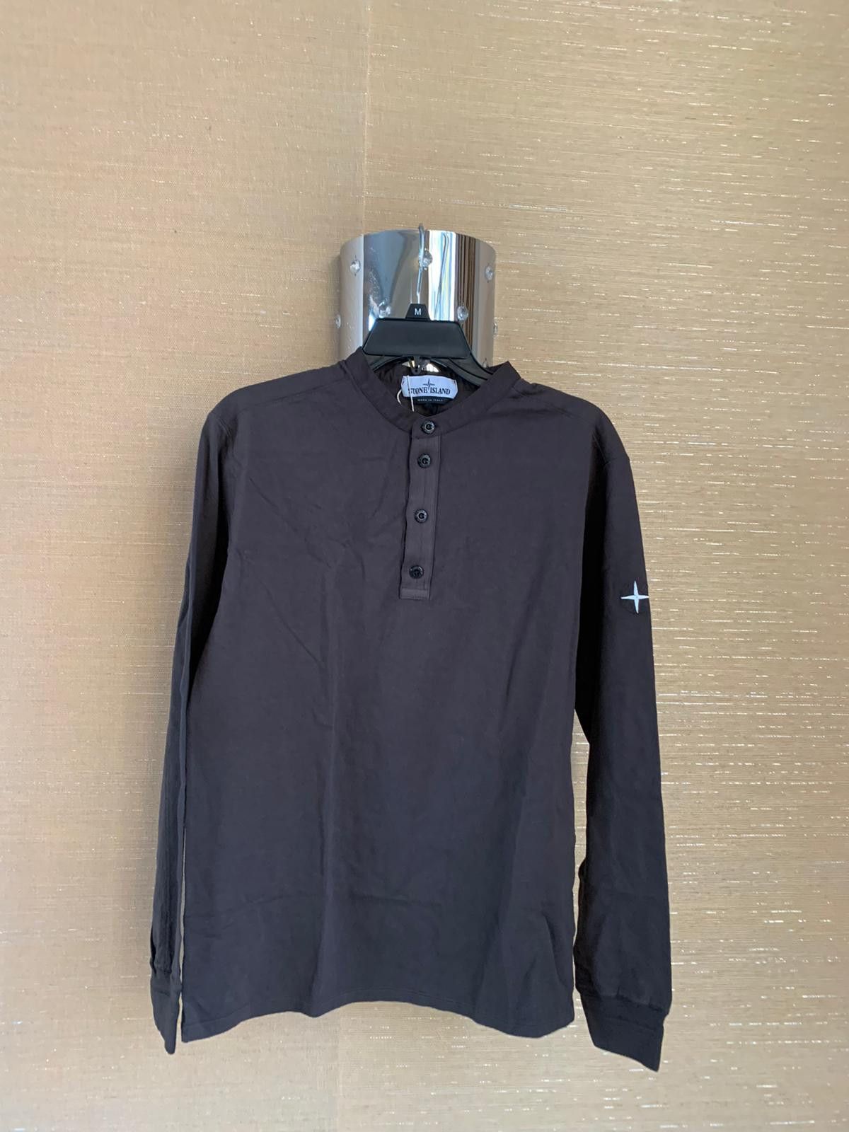 image of Stone Island Ls Tee In Dark Grey, Men's (Size Small)