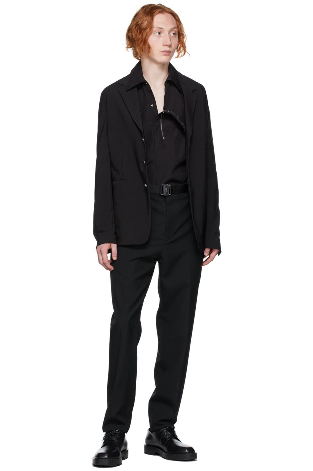 Givenchy MM Williams Givenchy black Zip asymmetrical shirt 39 boxy Size US M / EU 48-50 / 2 - 18 Thumbnail
