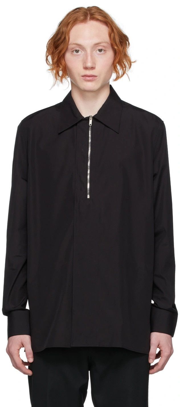 Givenchy MM Williams Givenchy black Zip asymmetrical shirt 39 boxy Size US M / EU 48-50 / 2 - 17 Thumbnail