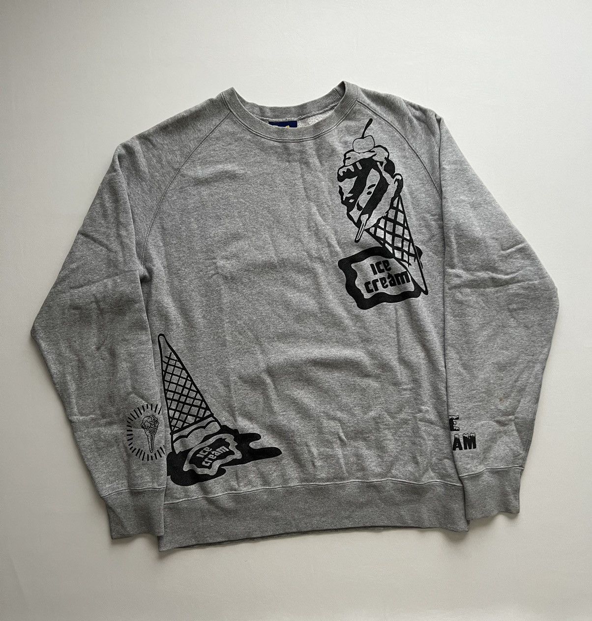 image of Billionaire Boys Club Season 7 Ice Cream Classic Coneman Crewneck in Grey, Men's (Size Large)