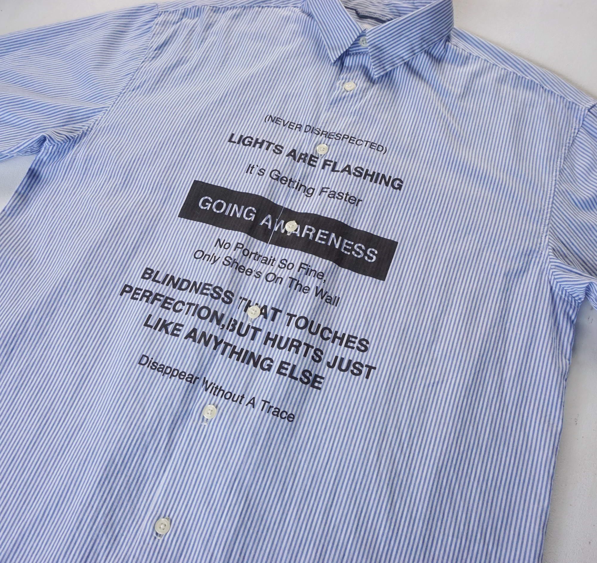 Japanese Brand BROWNY Typography - Going Awareness - Short Sleeves Shirt Size US L / EU 52-54 / 3 - 4 Thumbnail