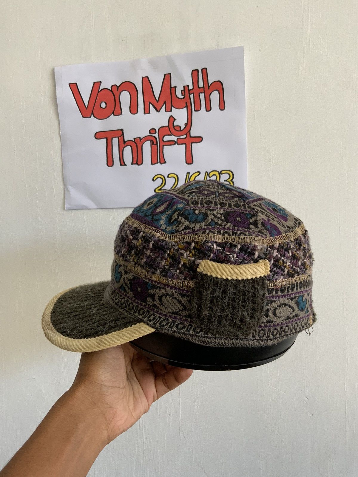 Japanese Brand Navajo Native Wool Avant Garde winter session by Grace Hat Size ONE SIZE - 2 Thumbnail