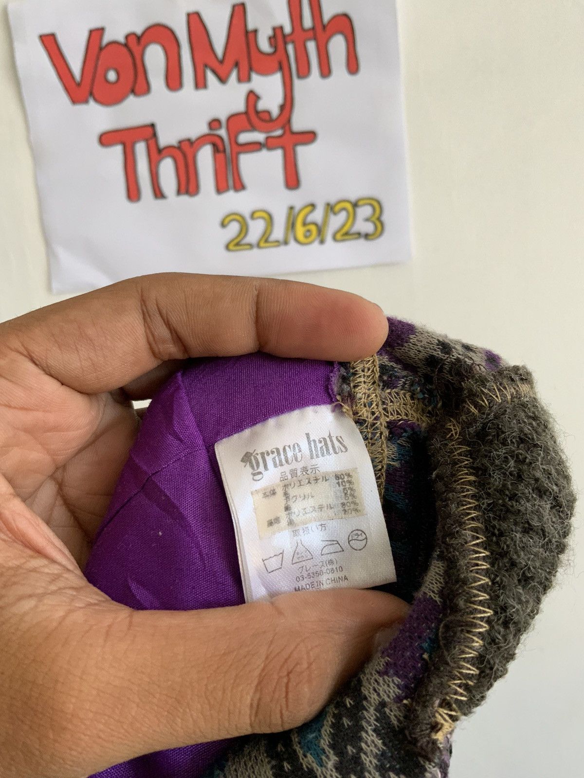 Japanese Brand Navajo Native Wool Avant Garde winter session by Grace Hat Size ONE SIZE - 13 Thumbnail