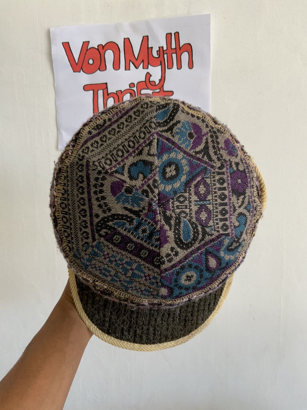 Japanese Brand Navajo Native Wool Avant Garde winter session by Grace Hat Size ONE SIZE - 7 Thumbnail