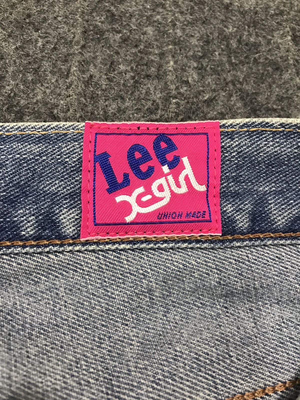 Japanese Brand Vintage Lee collad X-Girl Distressed Denim Jeans Style Size US 31 - 16 Thumbnail