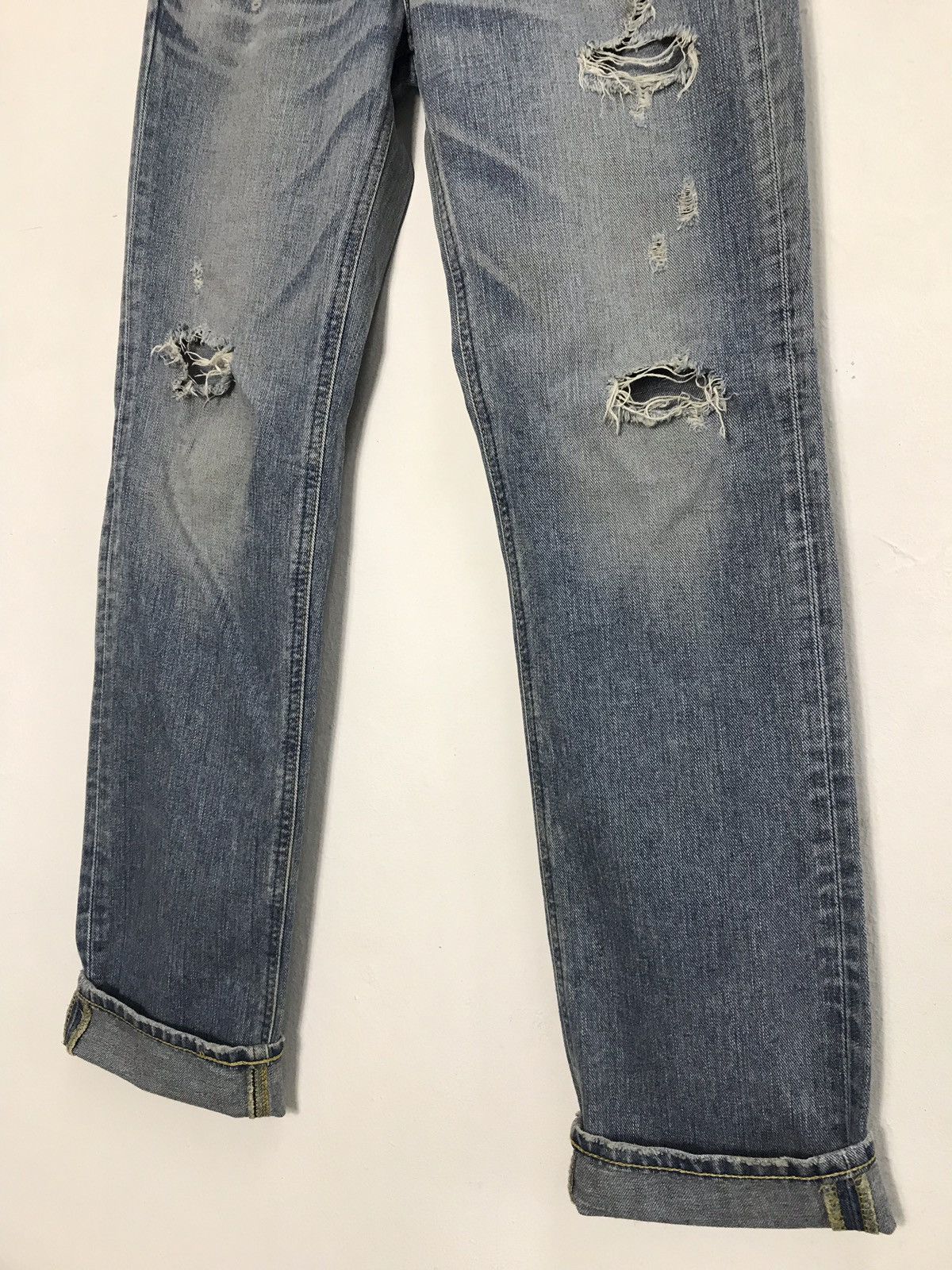 Japanese Brand Vintage Lee collad X-Girl Distressed Denim Jeans Style Size US 31 - 10 Thumbnail