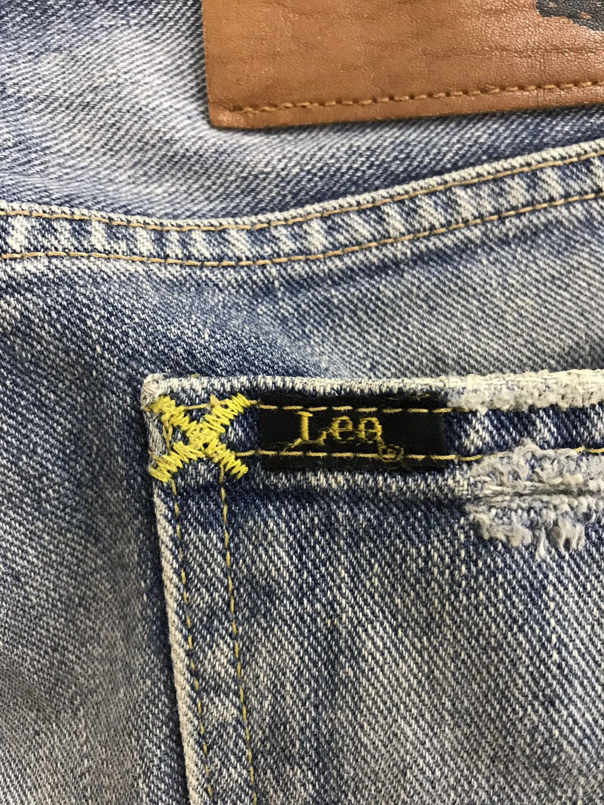 Japanese Brand Vintage Lee collad X-Girl Distressed Denim Jeans Style Size US 31 - 14 Thumbnail